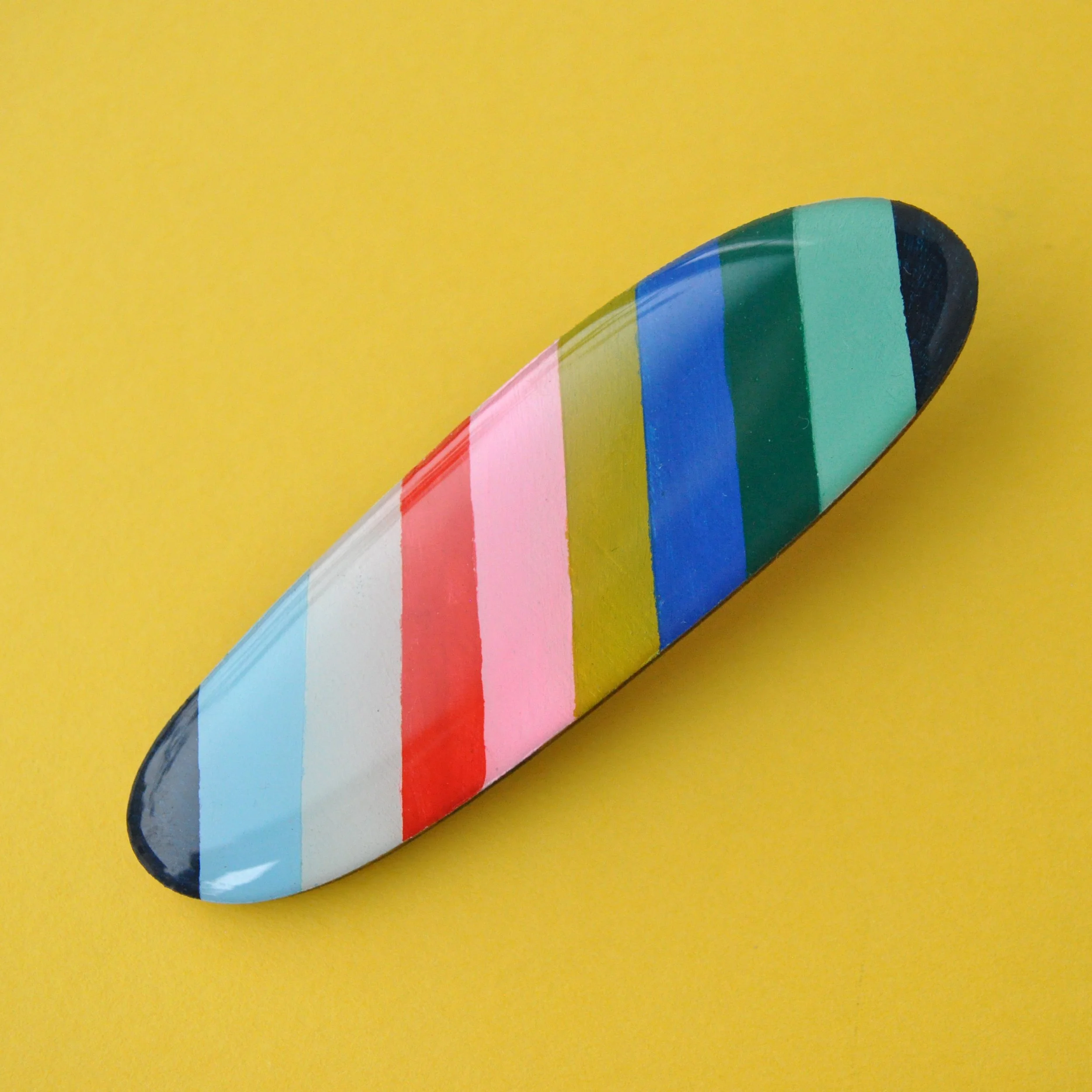 Striped wooden hair slide