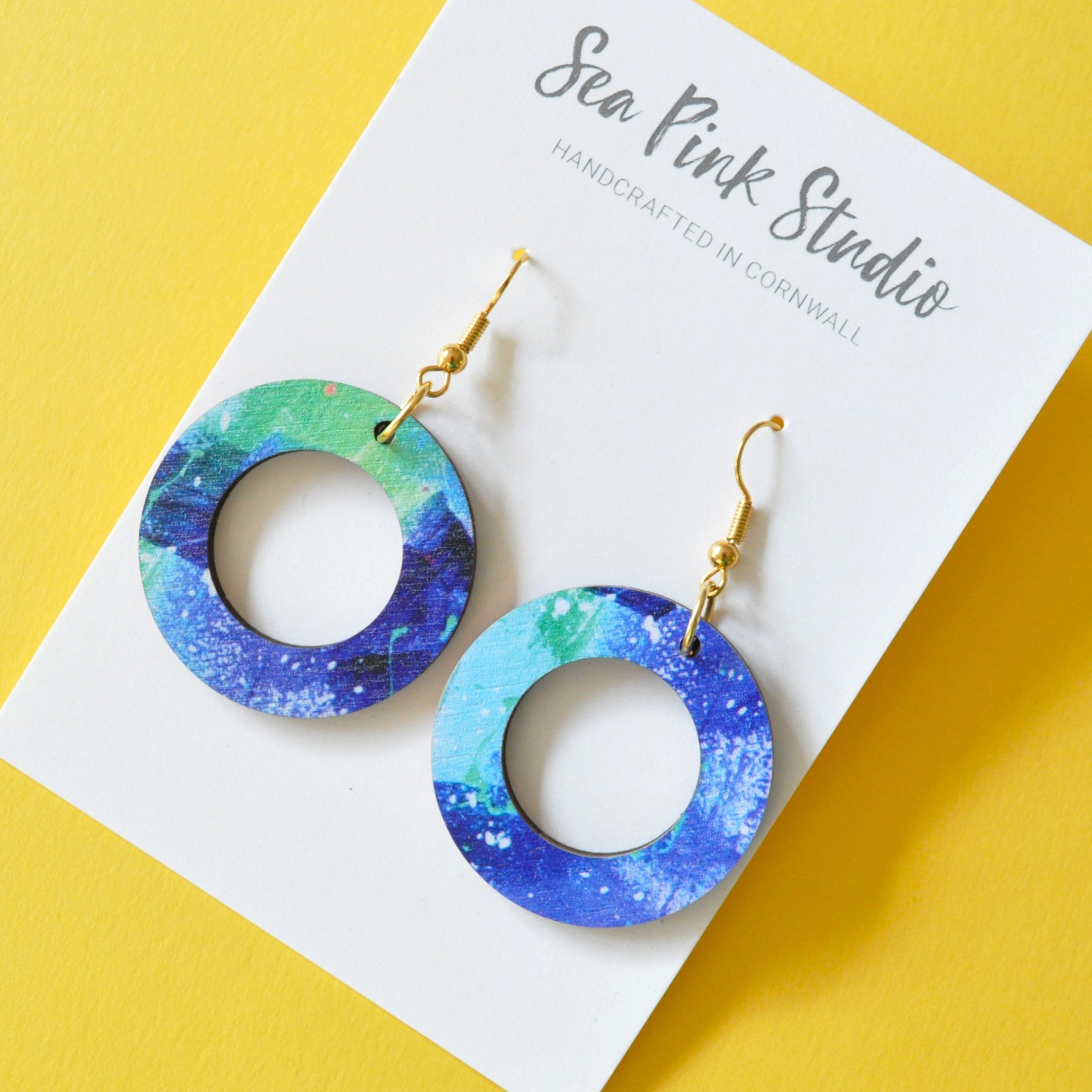 Arty Print Ring Earrings