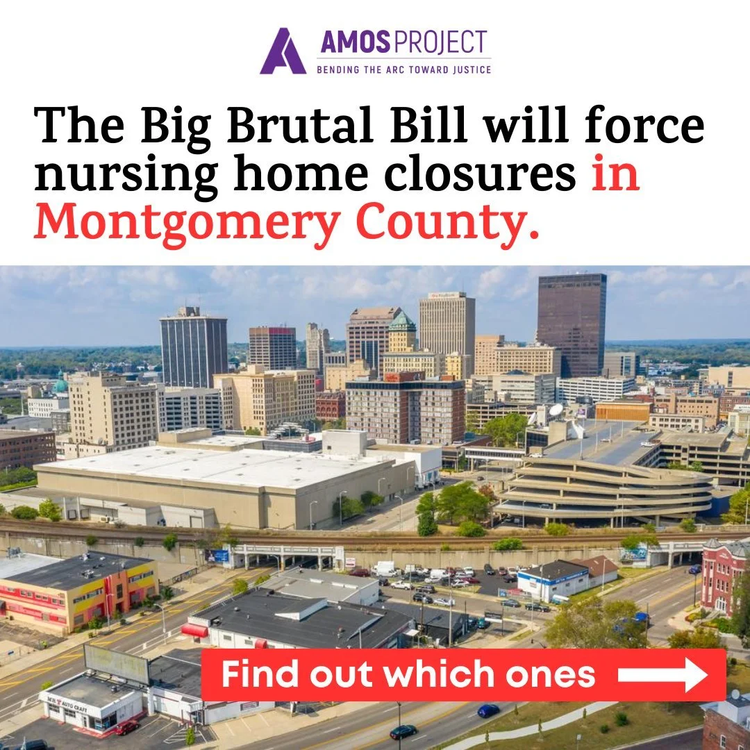 🚨 Montgomery County nursing homes are at risk.

The Big Brutal Bill threatens to shut down facilities that our loved ones depend on for care and stability. Garden Court, Englewood Health, and Carecore at Mary Scott are just some of the homes facing 