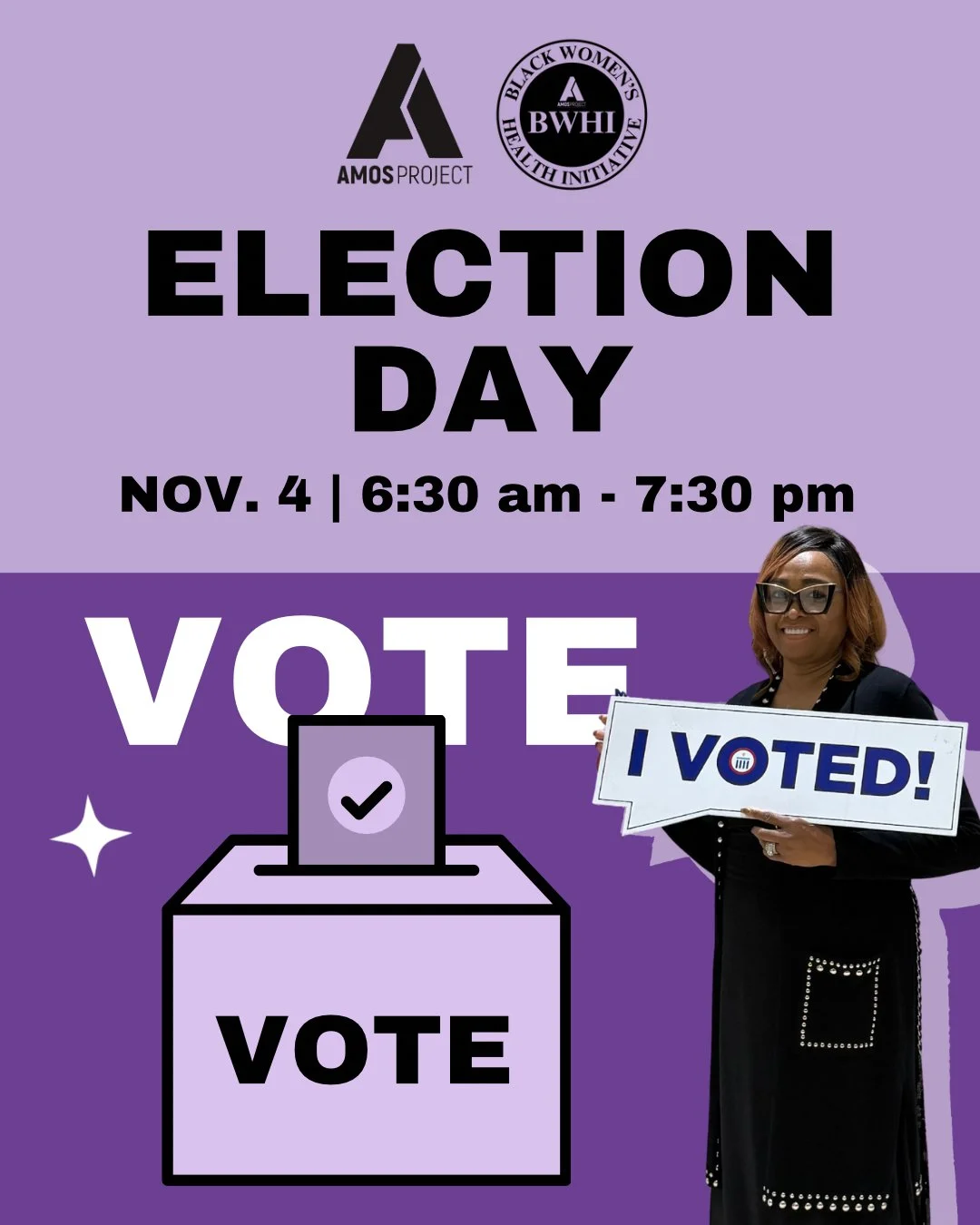 🗳️ Election Day is here, and our values call us to act.

We believe every neighbor deserves:
	&bull;	Healthcare they can afford
	&bull;	Safety and compassion in our communities
	&bull;	Dignity for every family and every child

Voting is one way we p