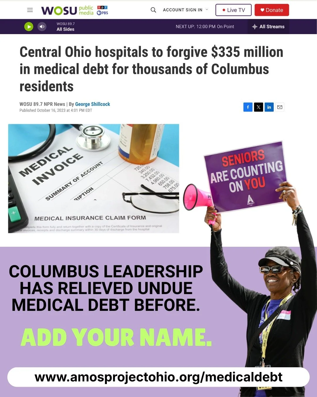 Columbus has already shown leadership by eliminating millions in medical debt. We want them to do it again!

Add your name and urge city leaders to act.

www.AmosProjectOhio.org/MedicalDebt