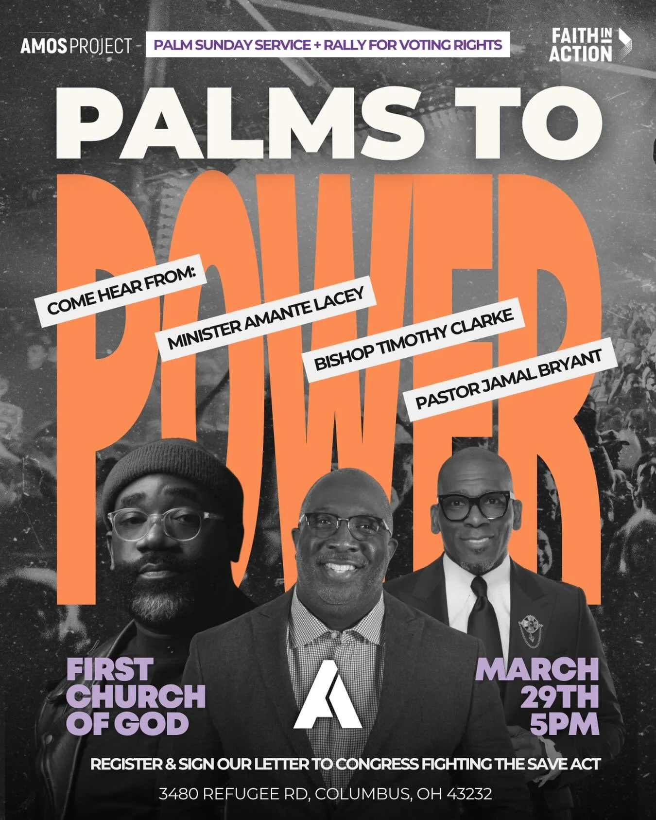Senators are debating the SAVE Act RIGHT NOW. Some of our lawmakers are weaponizing our faith to silence our vote.

Well, this 🌿 Palm Sunday we fight back!

🗓️ Sunday, March 29th
🕔 5PM
📍 First Church of God, 3480 Refugee Rd, Columbus OH

RSVP at 