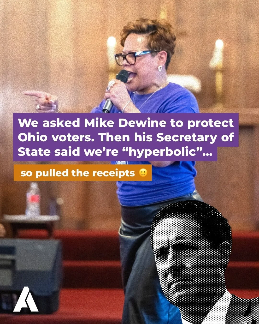 Y&rsquo;all we&rsquo;re pulling the receipts CUZZZ.... we tried to ask nicely 🙂

Our press conference brought out 40+ faith leaders + community members  to demand Mike DeWine protect the 2026 election and our vote!!

Here&rsquo;s his full response (