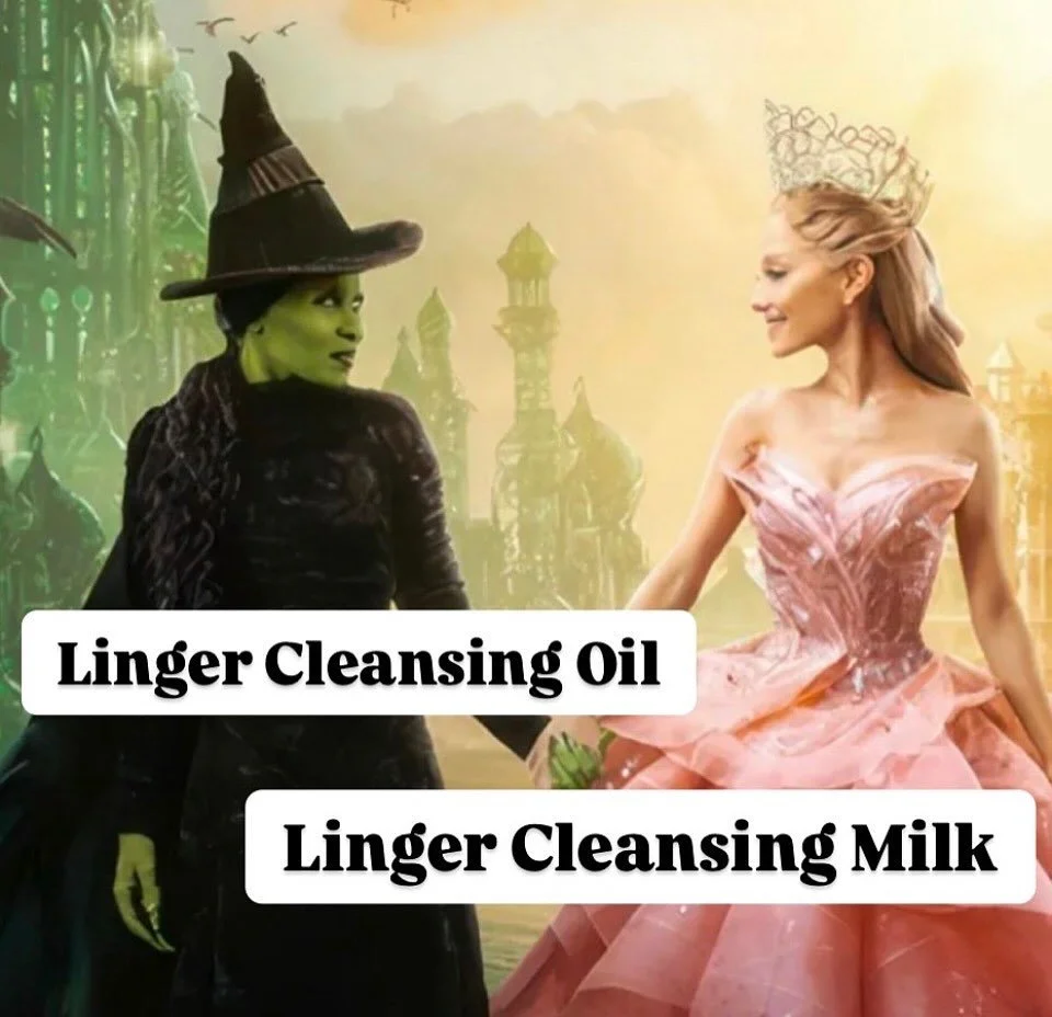 Defy gravity and dullness🩷💚
Our Cleansing Oil melts away the day, while our Cleansing Milk leaves your skin as radiant as Glinda&rsquo;s glow.
Because even witches double cleanse🪄😉

#haltonhills #skincare #doublecleansing #madeincanada