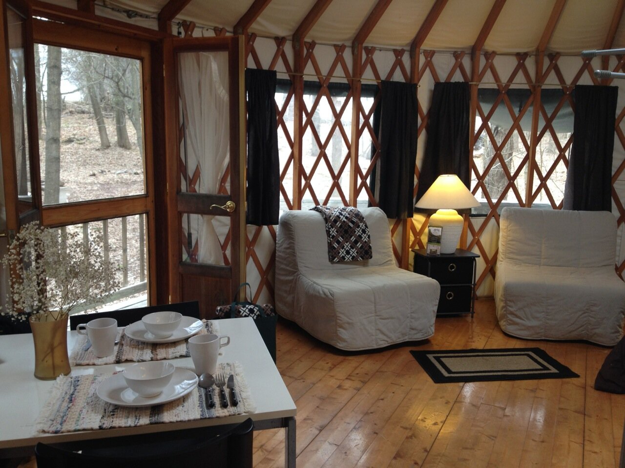 yurt taken from kitchen area