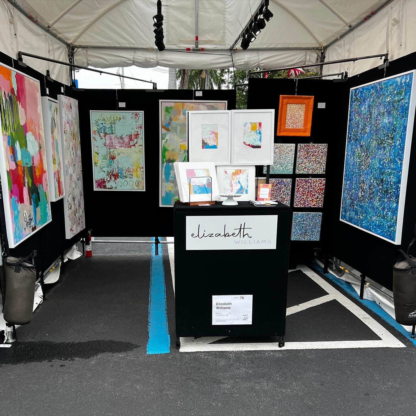 One more day to stop by the Naples New Year&rsquo;s Art Fair!  Cambier Park- downtown Naples FL.  #outdoorartshow #naplesnewyearsartshow #naplesnewyearartfestival  #elizabethwilliamsart