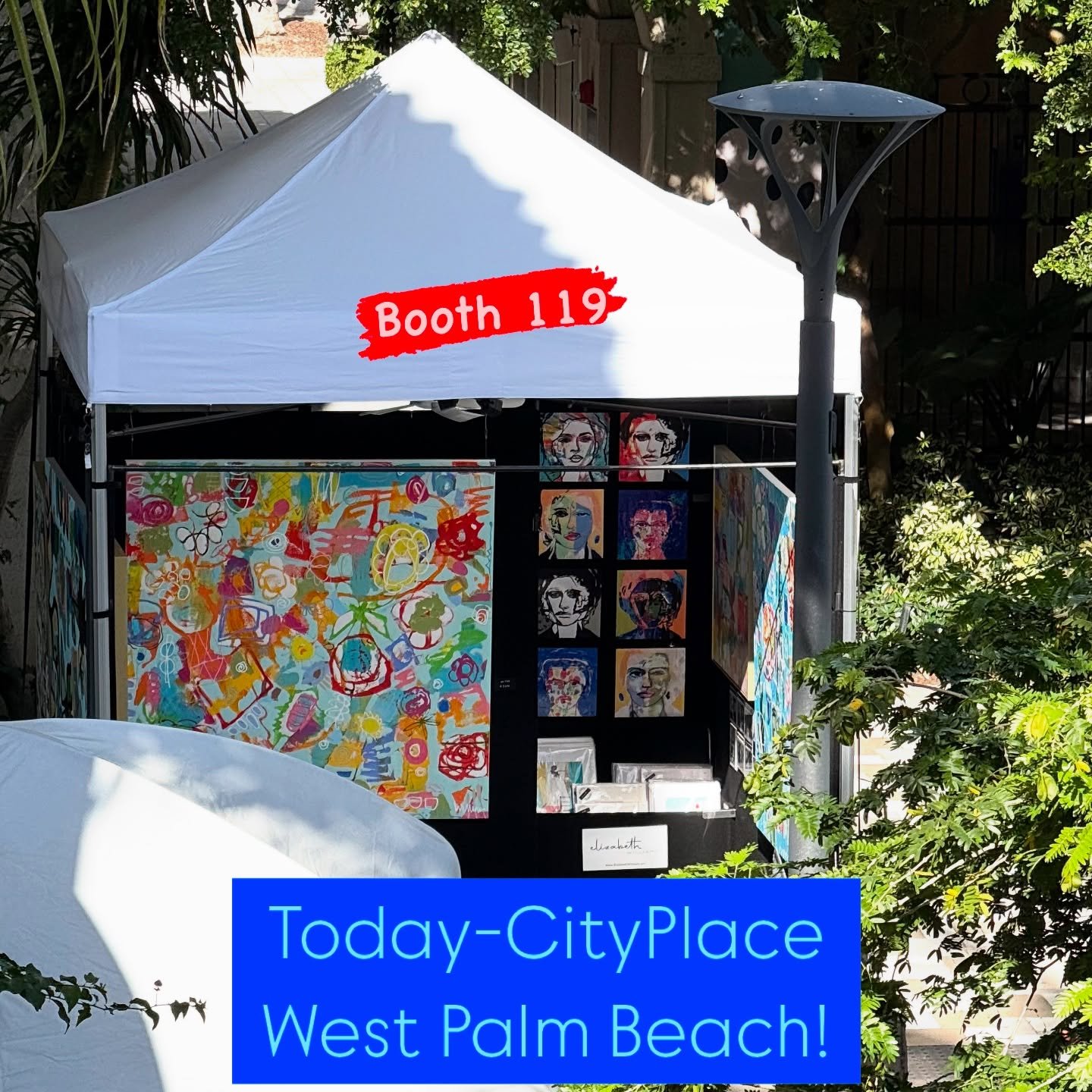 Gorgeous day- amazing art- come join us for our last day here at CityPlace in West Palm Beach!!