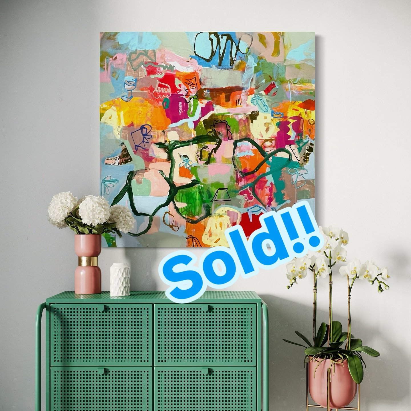 Ttis painting is headed to CT - loved meeting the wonderful young couple who added this piece to their collection!! #artovers #naplesnationalartfestival #abstractobsession #abstract_art #elizabethwilliamsart #napleslife