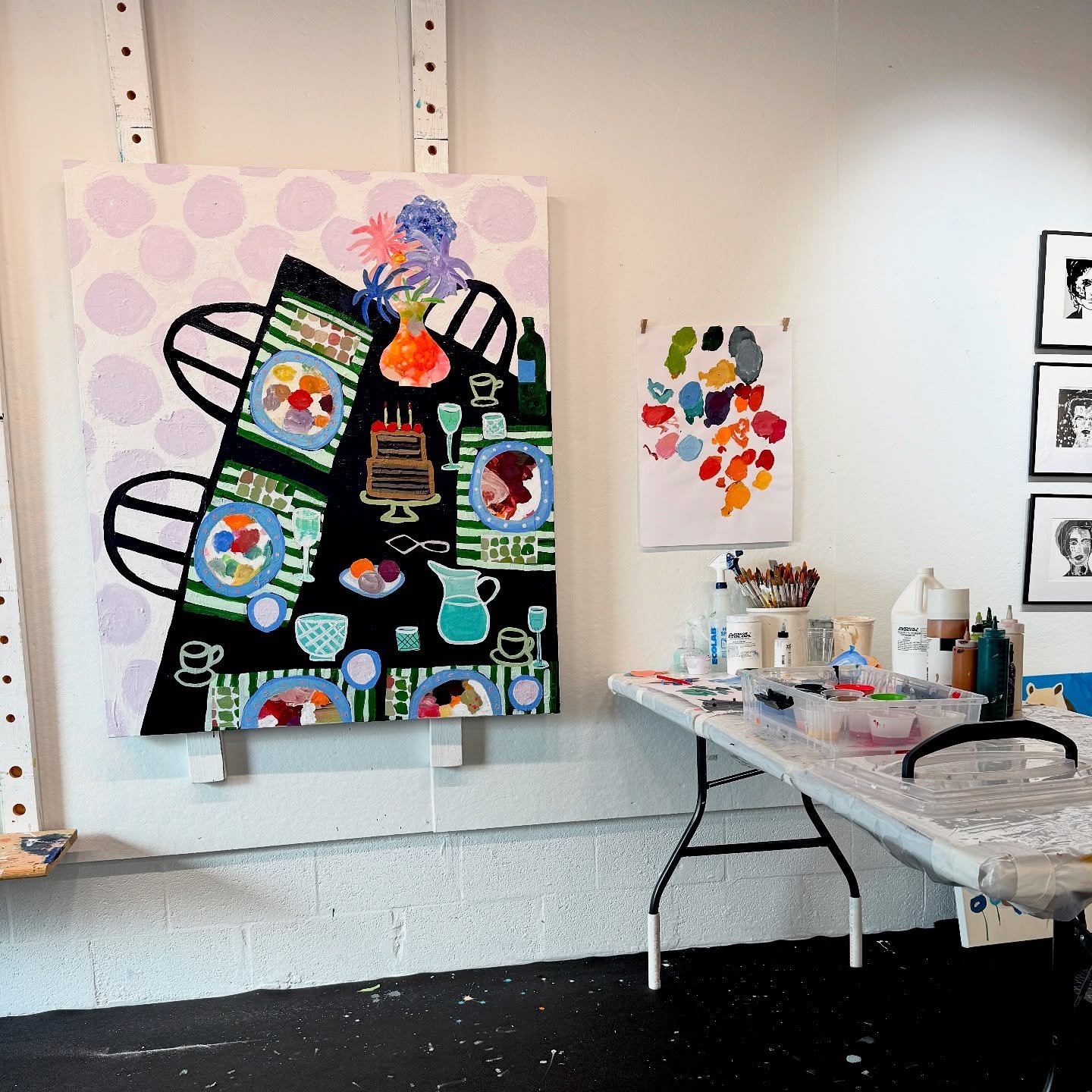 First painting completed in my new studio!  Second in the &ldquo;Birthday Cake&rdquo; series. 
Been enjoying every bit of this new space!  Oh what a joy to have a big studio!!
#elizabethwilliamsart #naplesartdistrict #artstudiolife #artnerd #artdecor