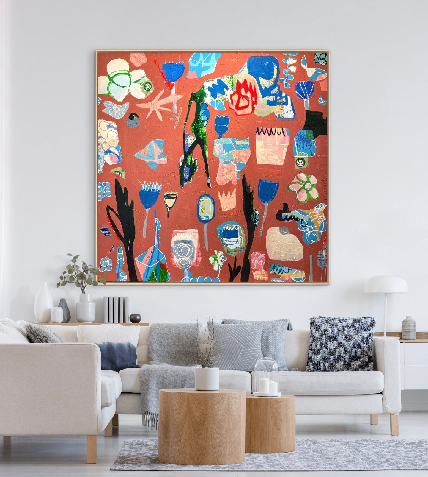 New work heading to Delray Beach this weekend ✨

&ldquo;Pathway Through the Tangles&rdquo; started as complete overload &mdash; every inch busy and competing for attention. I kept pushing things back and bringing others forward until the painting fin