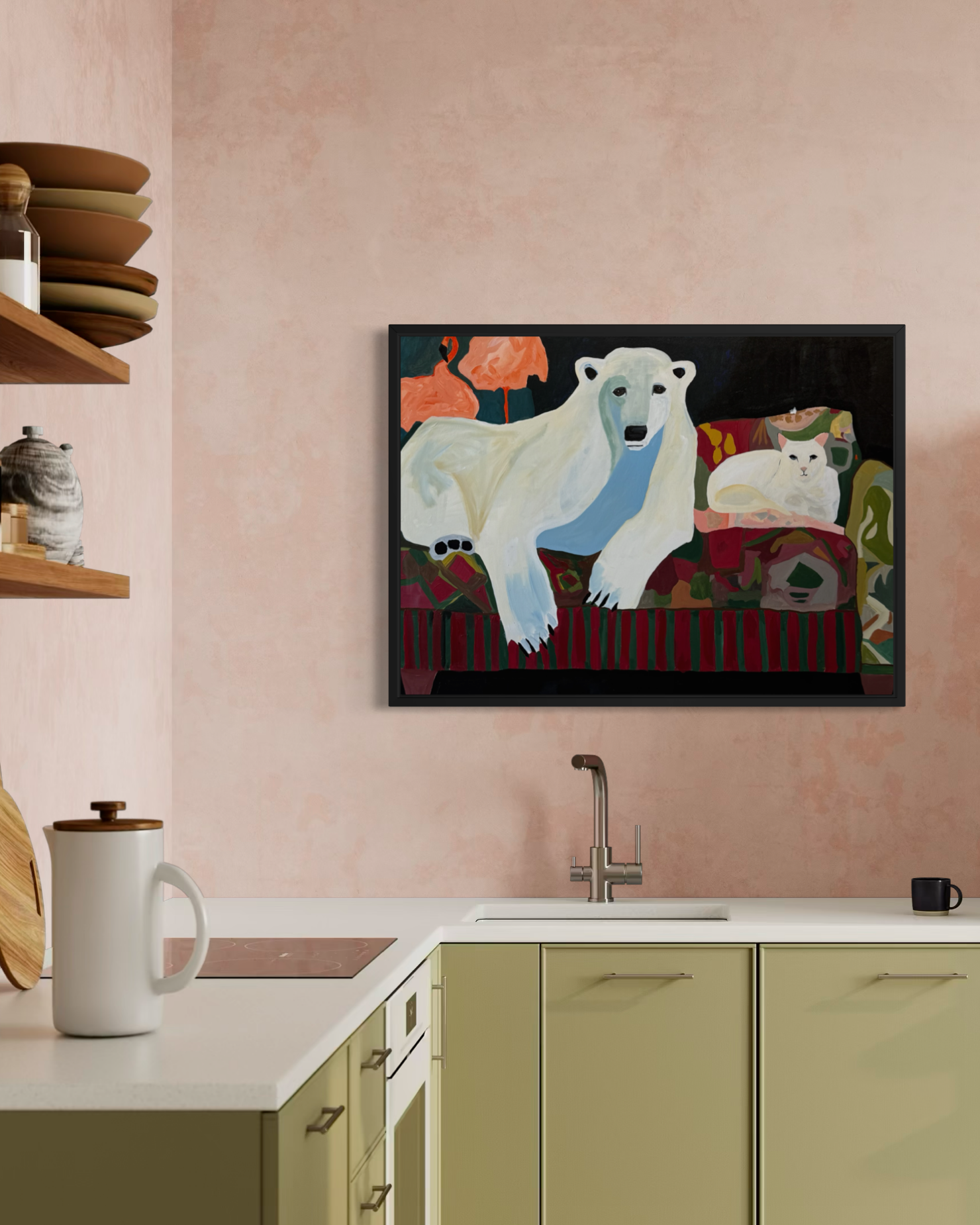 The House on Flamingo Lane displayed in a light contemporary kitchen.