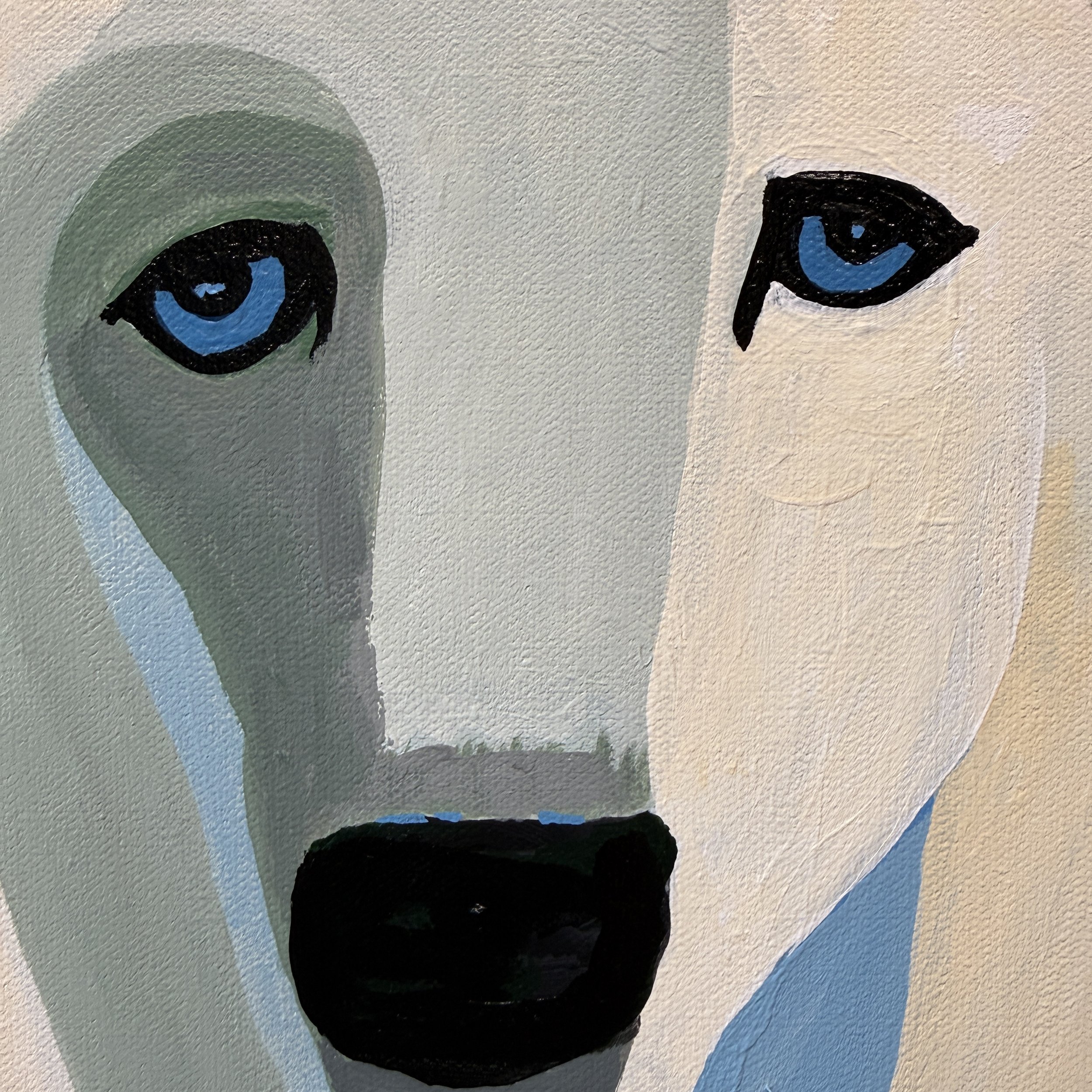 Detail of the polar bear’s face in The House on Flamingo Lane.