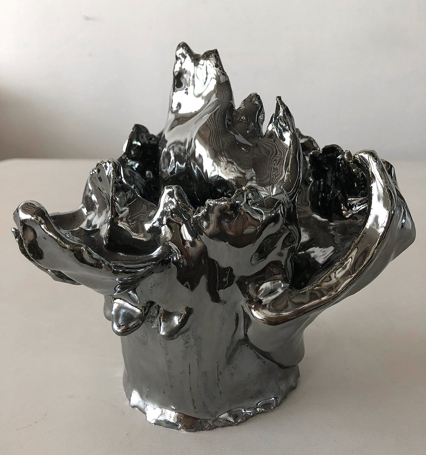   Metal Petal , 2020 Clay, glaze 8” x 7.5”   