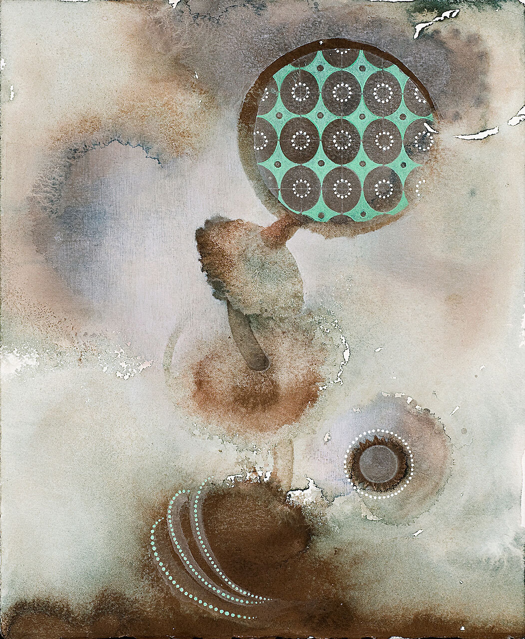   Umbilical Bubble , 2007 gouache on paper 14” x 11” 