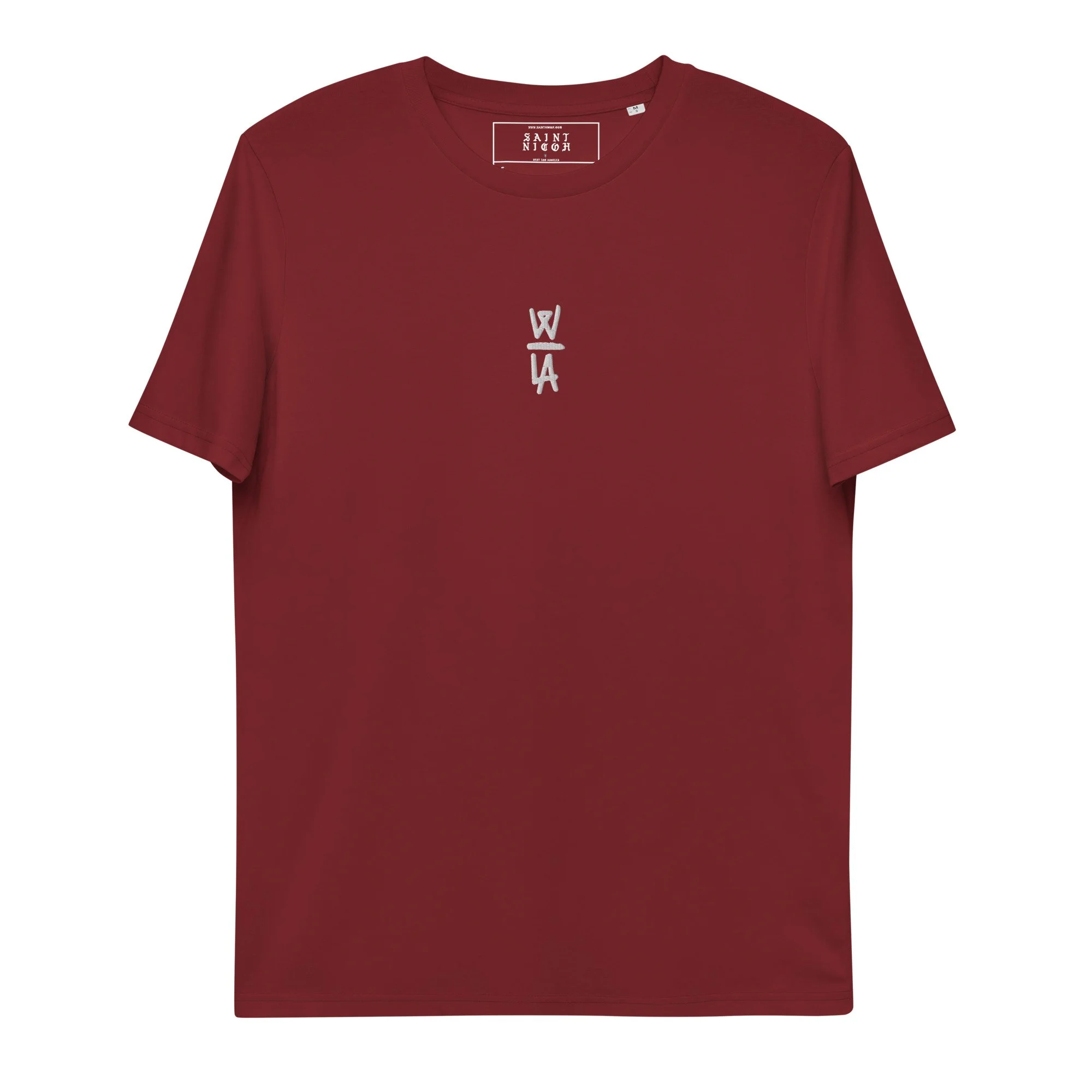 unisex-organic-cotton-t-shirt-burgundy-front-63f7eb76dbb49.jpg