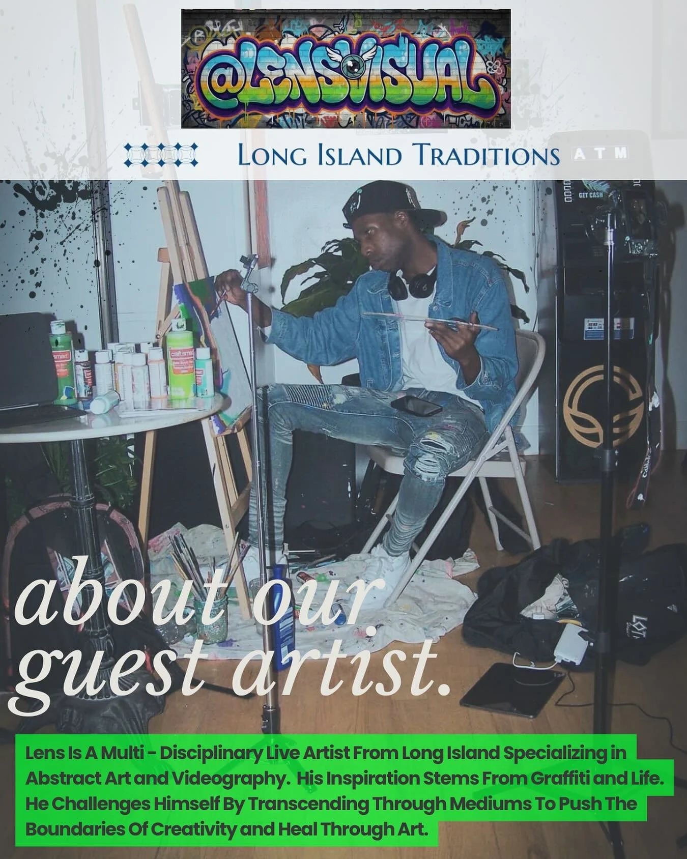 TONIGHT ‼️ @lensvisuals joins our Fall Pop Up Event with some amazing live art. At Westbury Arts 5:30-8:30pm plus a dance performance, raffles, art and yummy bites ✨ See you there
