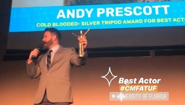 Silver Tripod for Best Actor, "Cold Blooded"  UF Campus Movie Fest, 2020