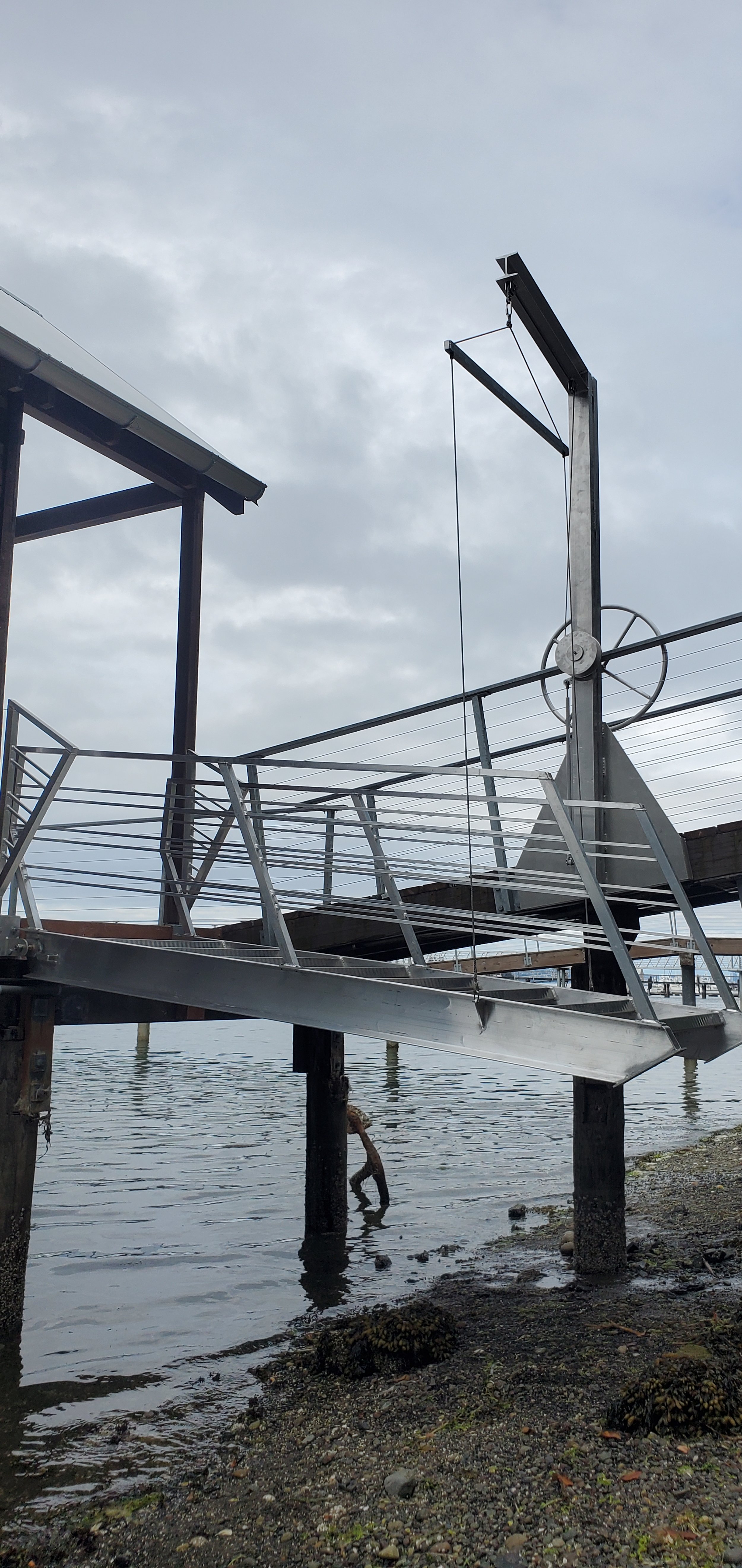Aluminum Dock Stairs in the Up Position
