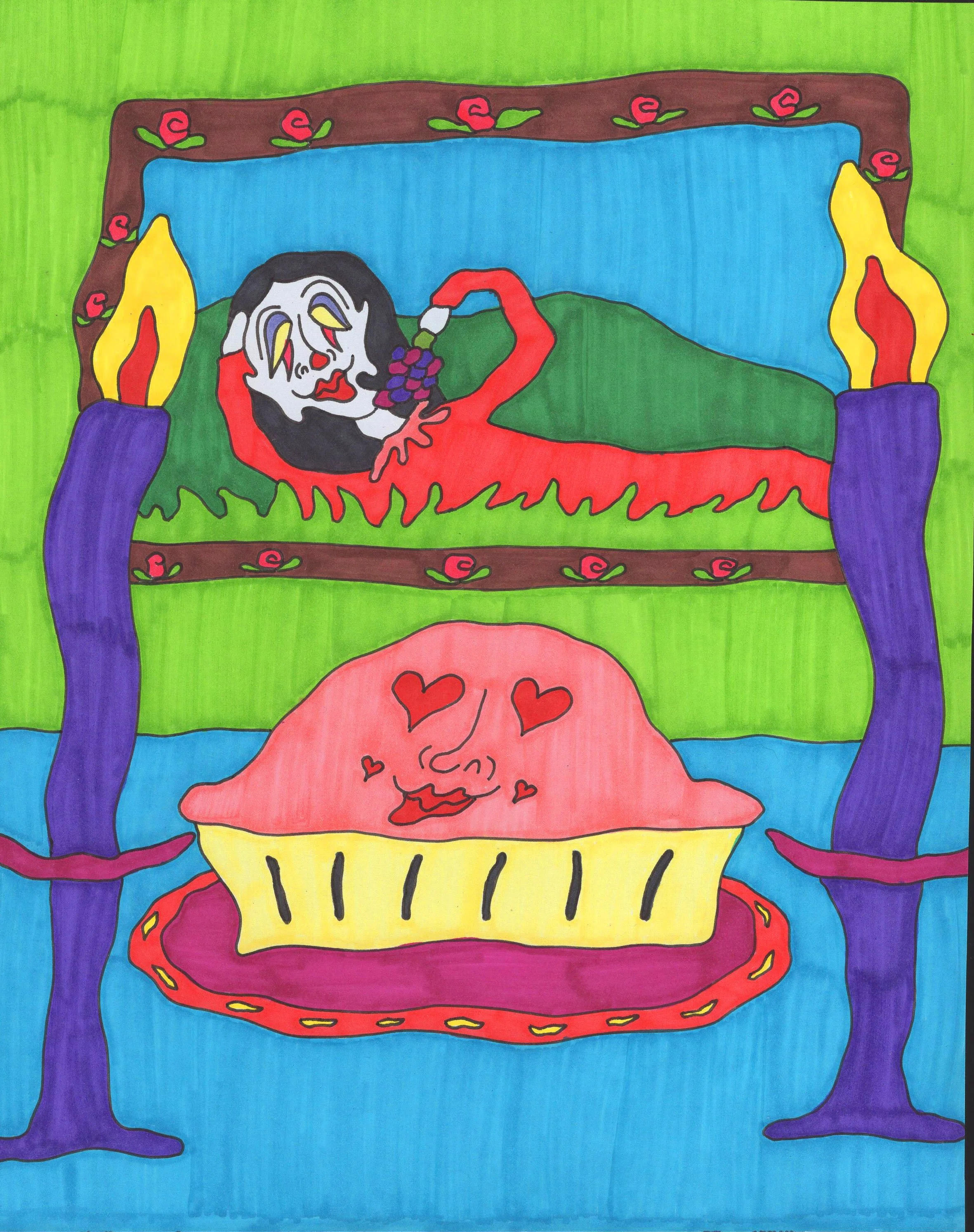 "Sweetie Pie," marker on paper, 8 x 11 in, 2023