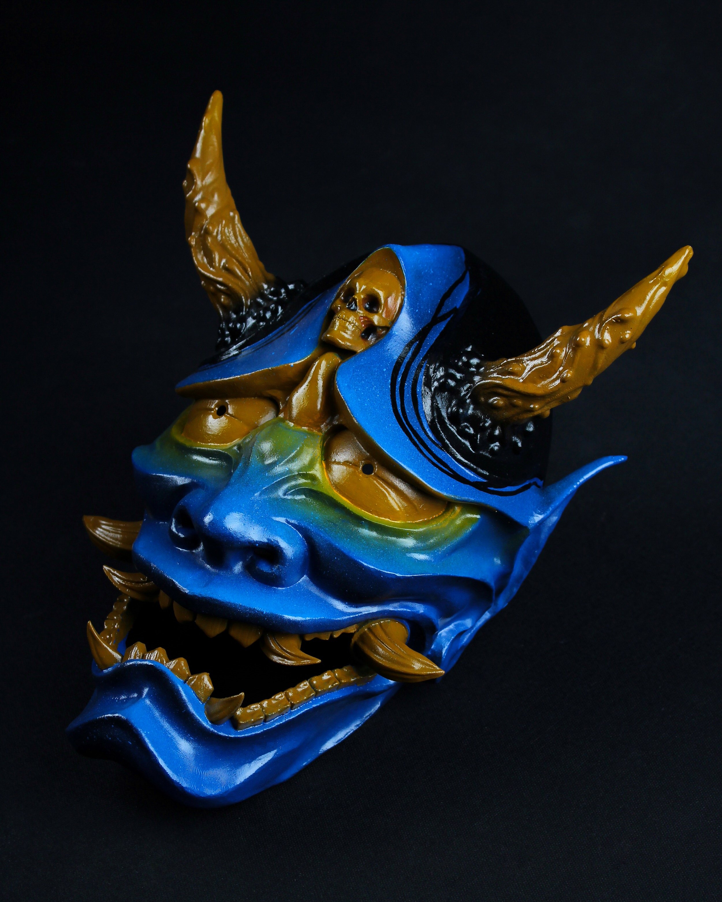 Blue and Gold Hannya Mask