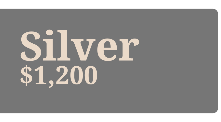Display with the word 'silver' and the price '$1,200' in large font on a dark background.