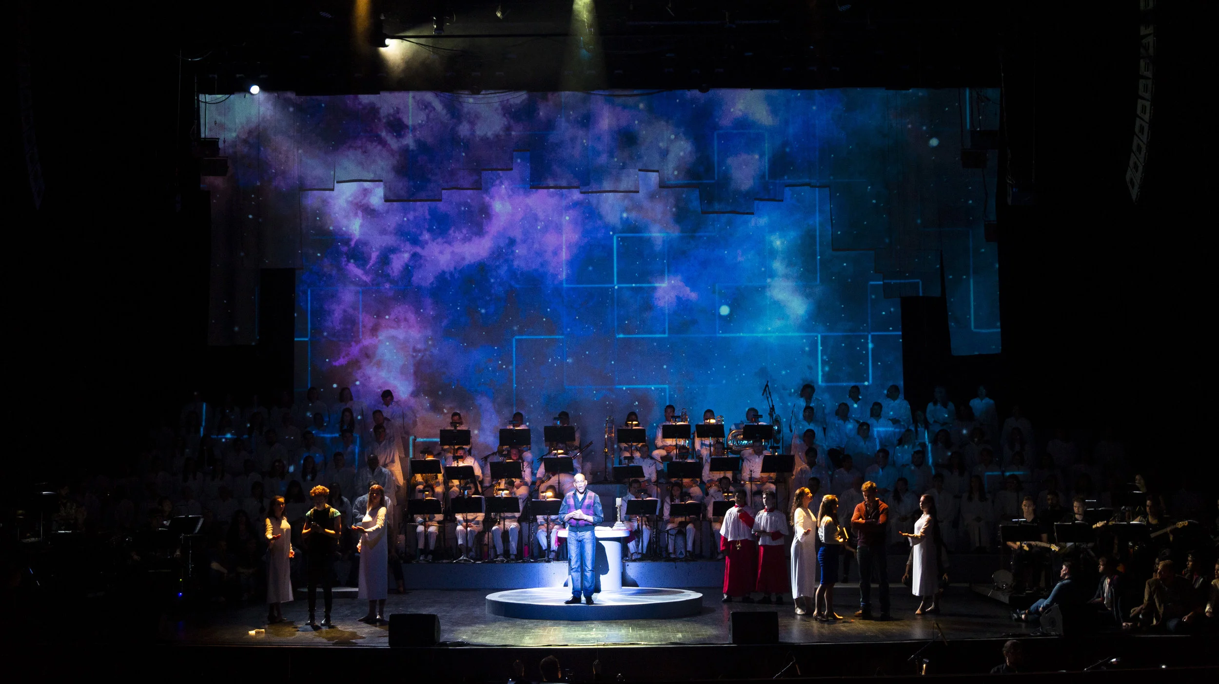 Flying nebulas during a more upbeat song