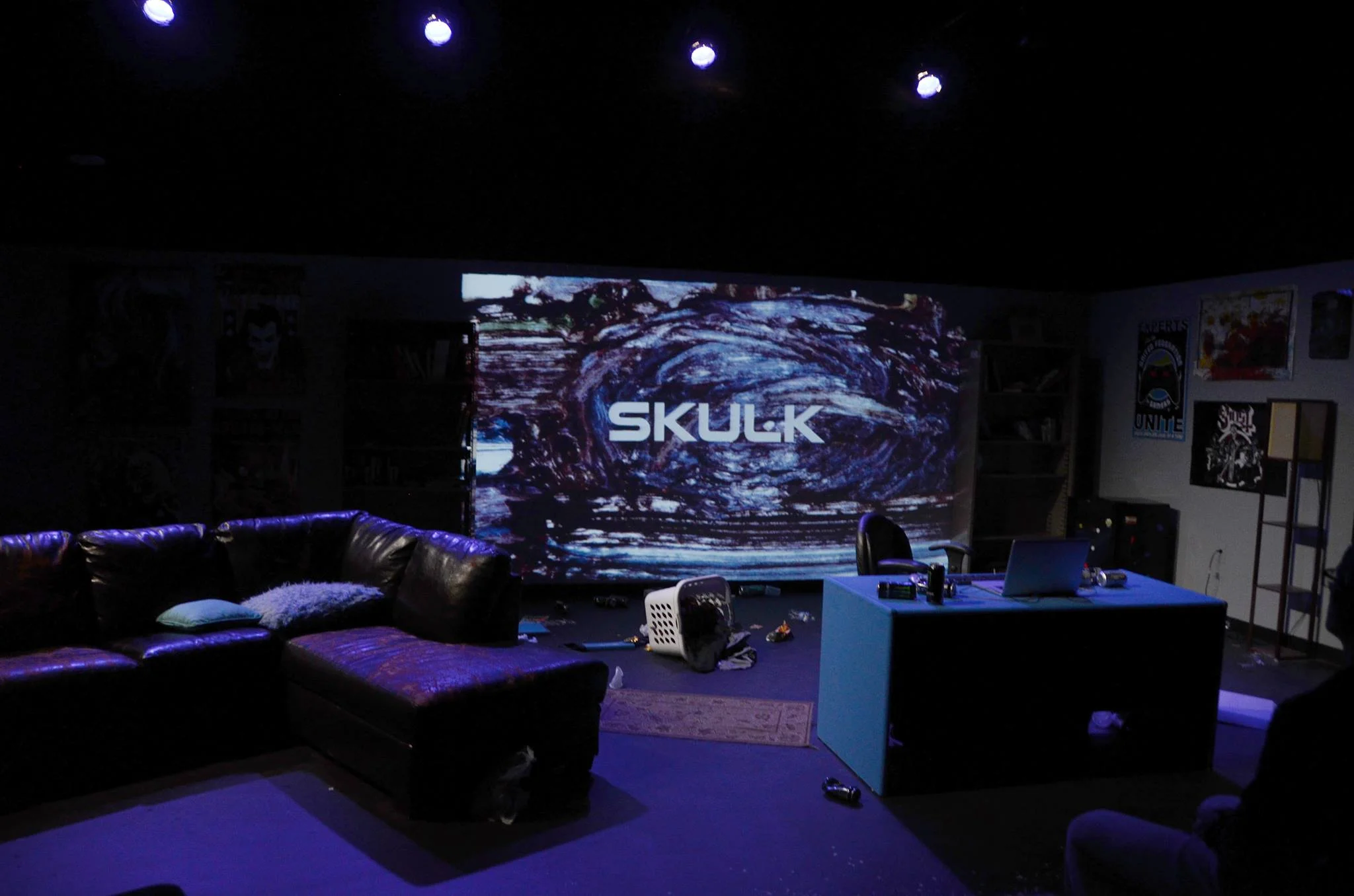 The post-show media with the title of the production