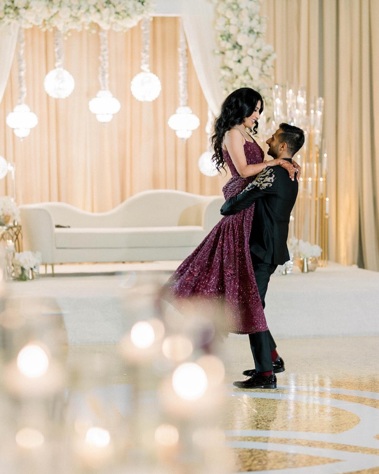 Gorgeous Deepthi and Rigvid in their bespoke glam outfits for their reception. Please don&rsquo;t miss Rigvid&rsquo;s Steph Curry Met gala inspired look. We don&rsquo;t have words for Deepthi&rsquo;s gown color except that it remains our favorite til