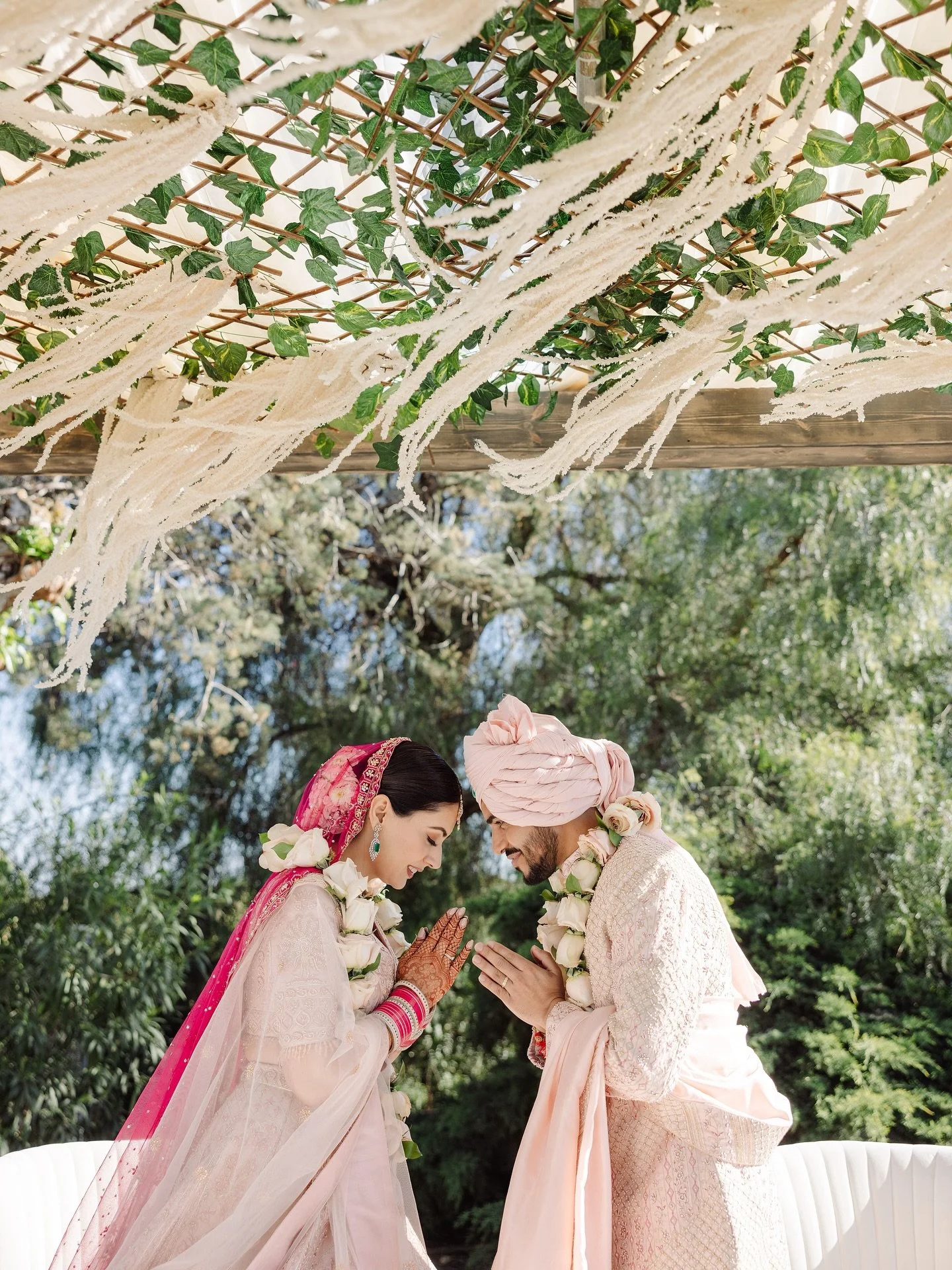 💕 In the Hue of Forever
Wrapped in shades of blush, this gorgeous Swati Couture couple Vasudha and Sahil embody a union of grace and grandeur — where tradition meets tender modernity under a rosé glow!
Bride: @vasudha_dudeja 
Groom: @
