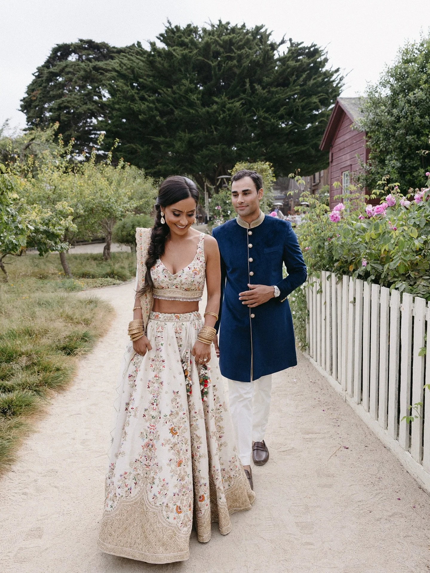 Dressing the handsome groom Avi was like dressing a prince in royal blue. Then the radiant bride arrived and, in an instant, fell in love with the most beautiful piece. Her genuine affection moved us so deeply that we decided to name the lehenga &lsq