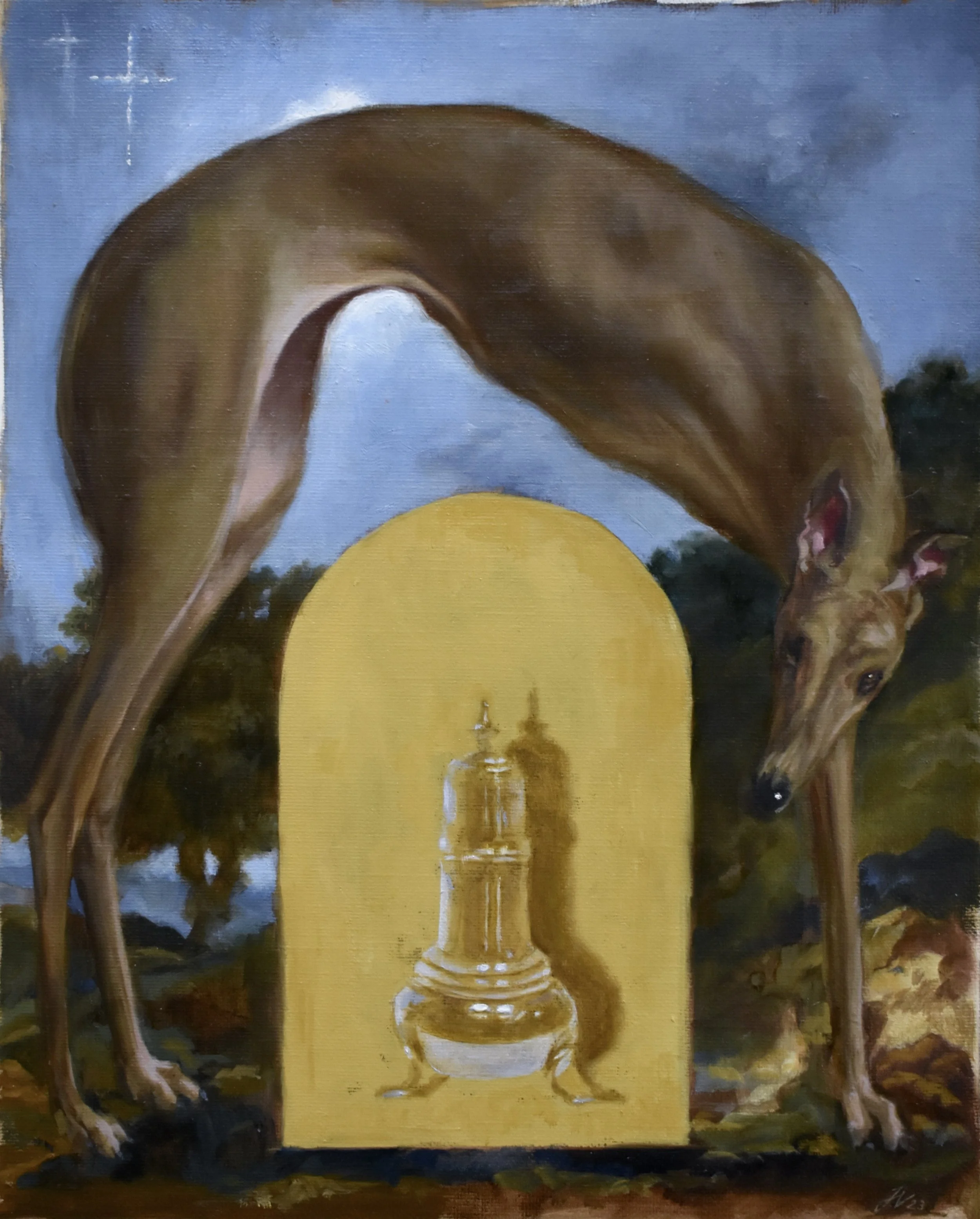 Ghost 10 x 12.5 inches, oil on linen, 2023 