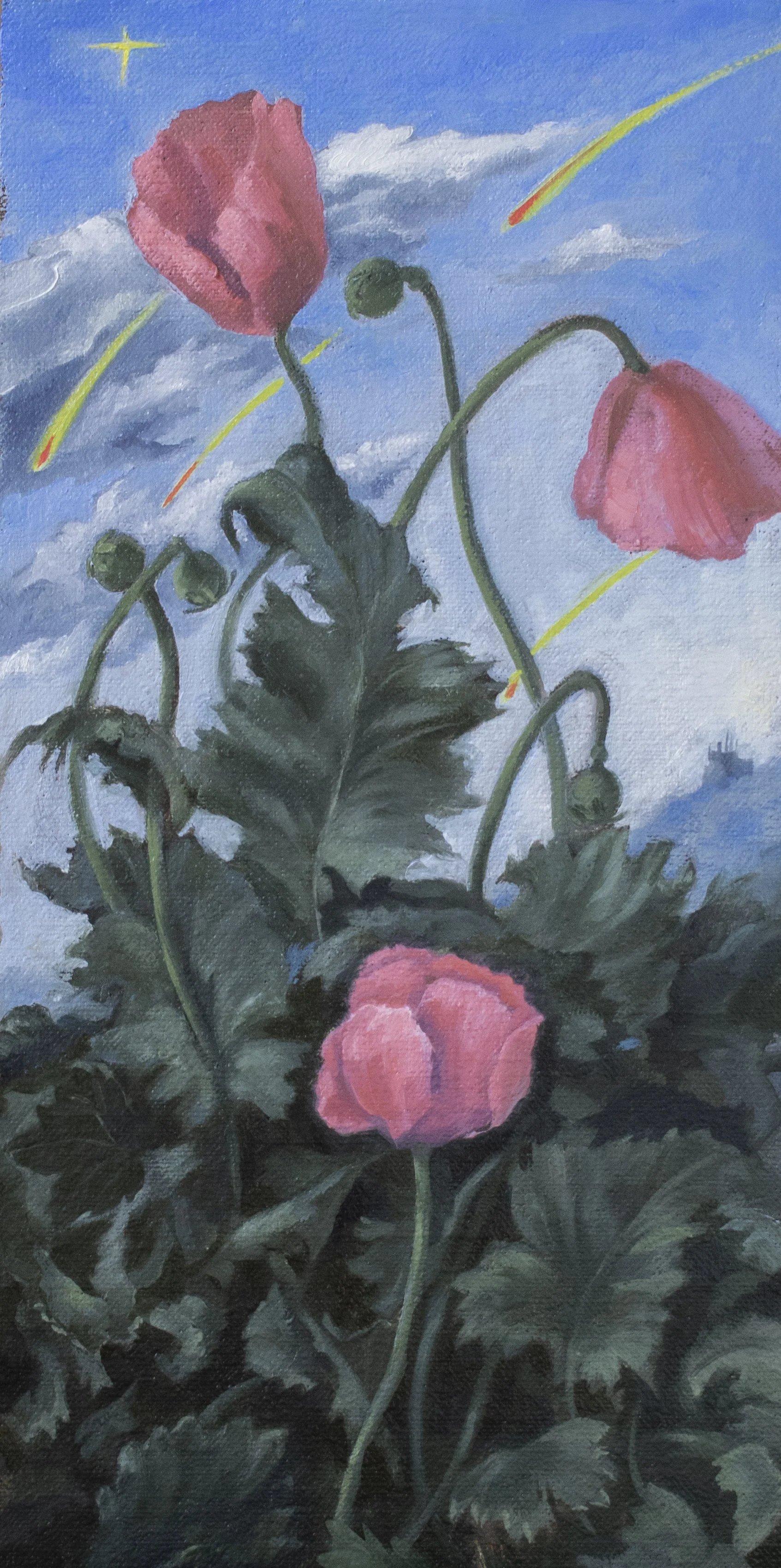 Opportunistic Growth 6 x 12 inches, oil on linen mounted on panel, 2025