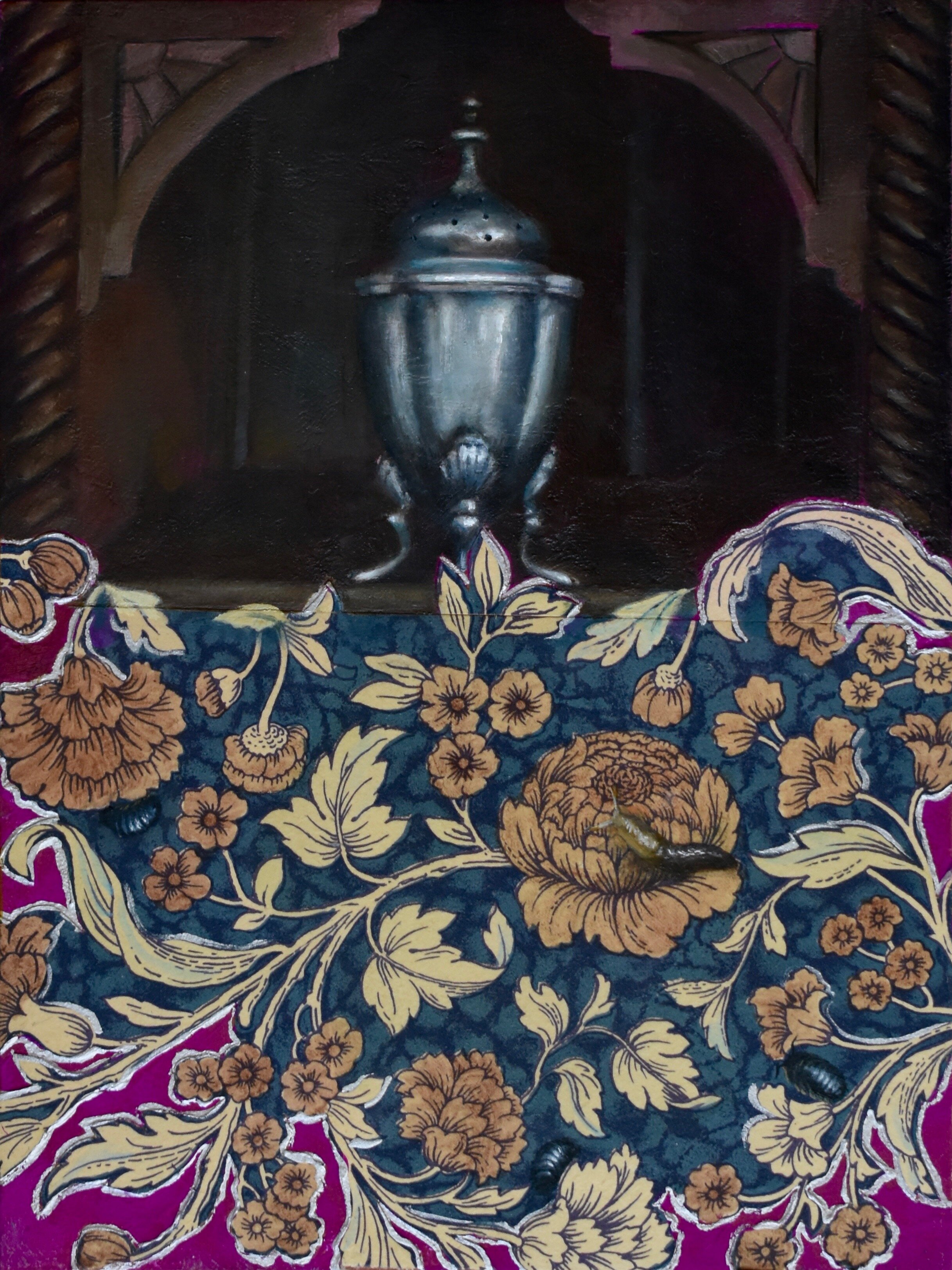 The Priest 6x8 inches, gouache, oil on paper, oil on panel, 2020
