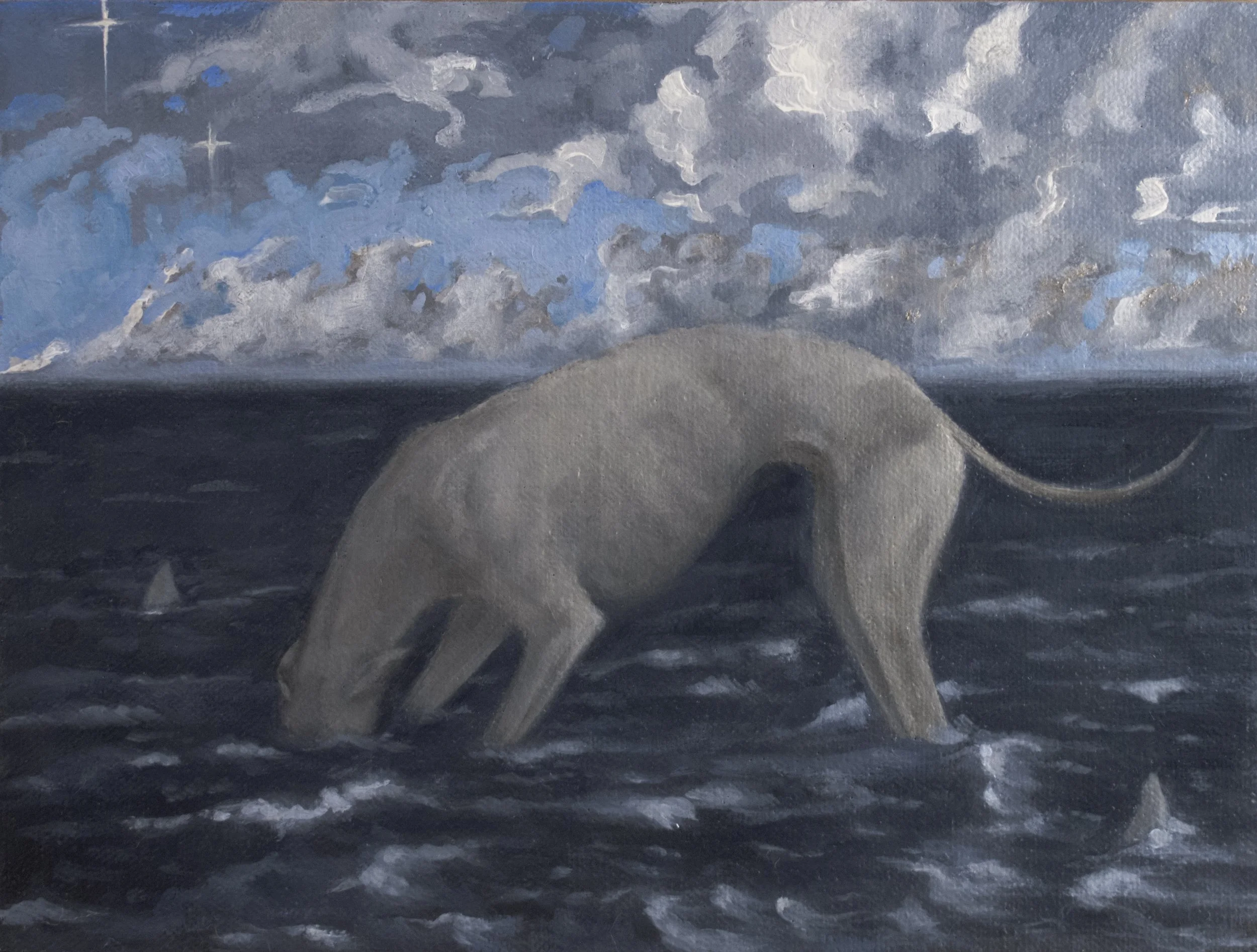 Feeding Frenzy  6 x 8 inches, oil on linen mounted on panel, 2025 