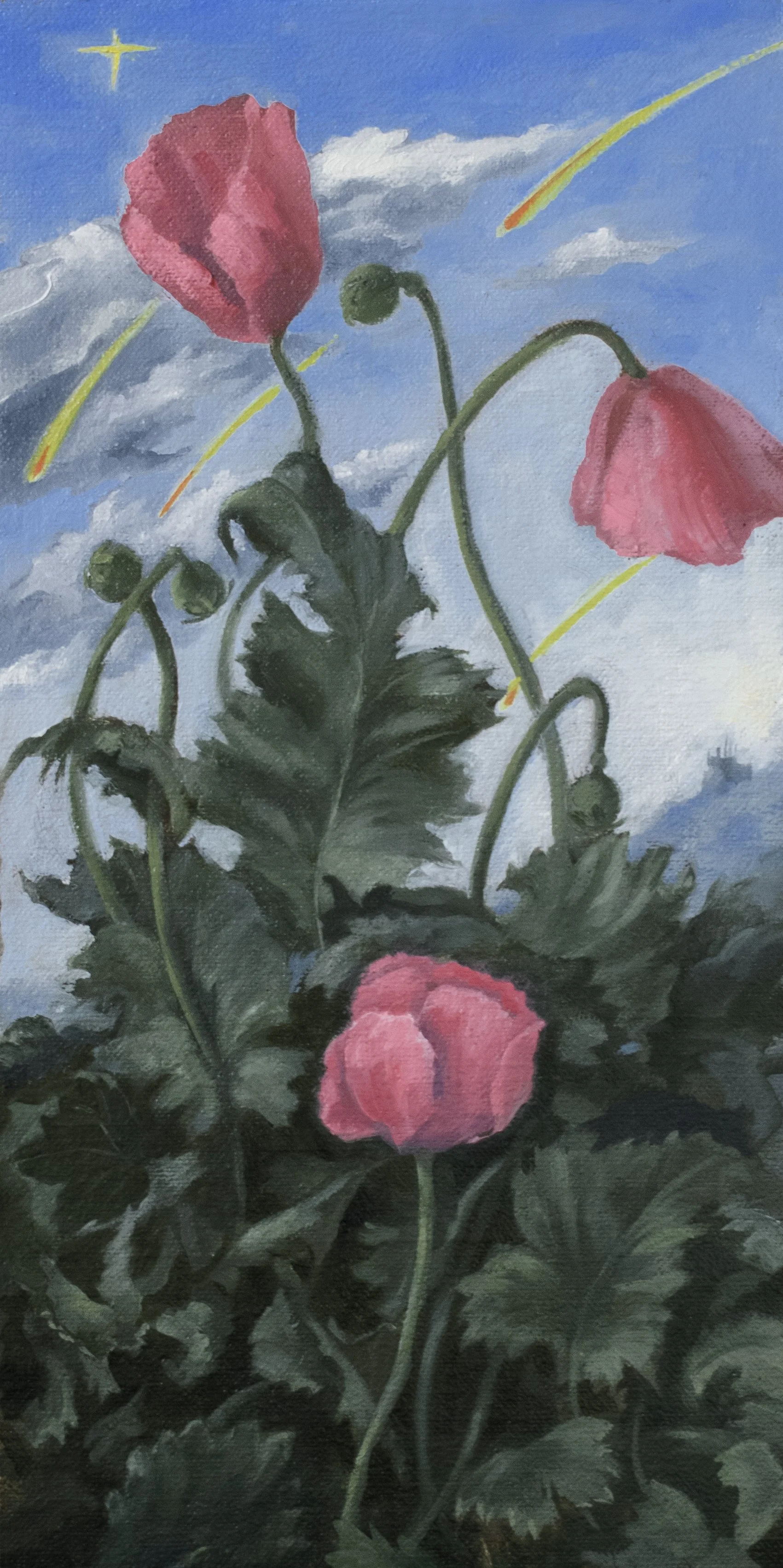 Opportunistic Growth  6 x 12 inches, oil on linen mounted on panel, 2025 