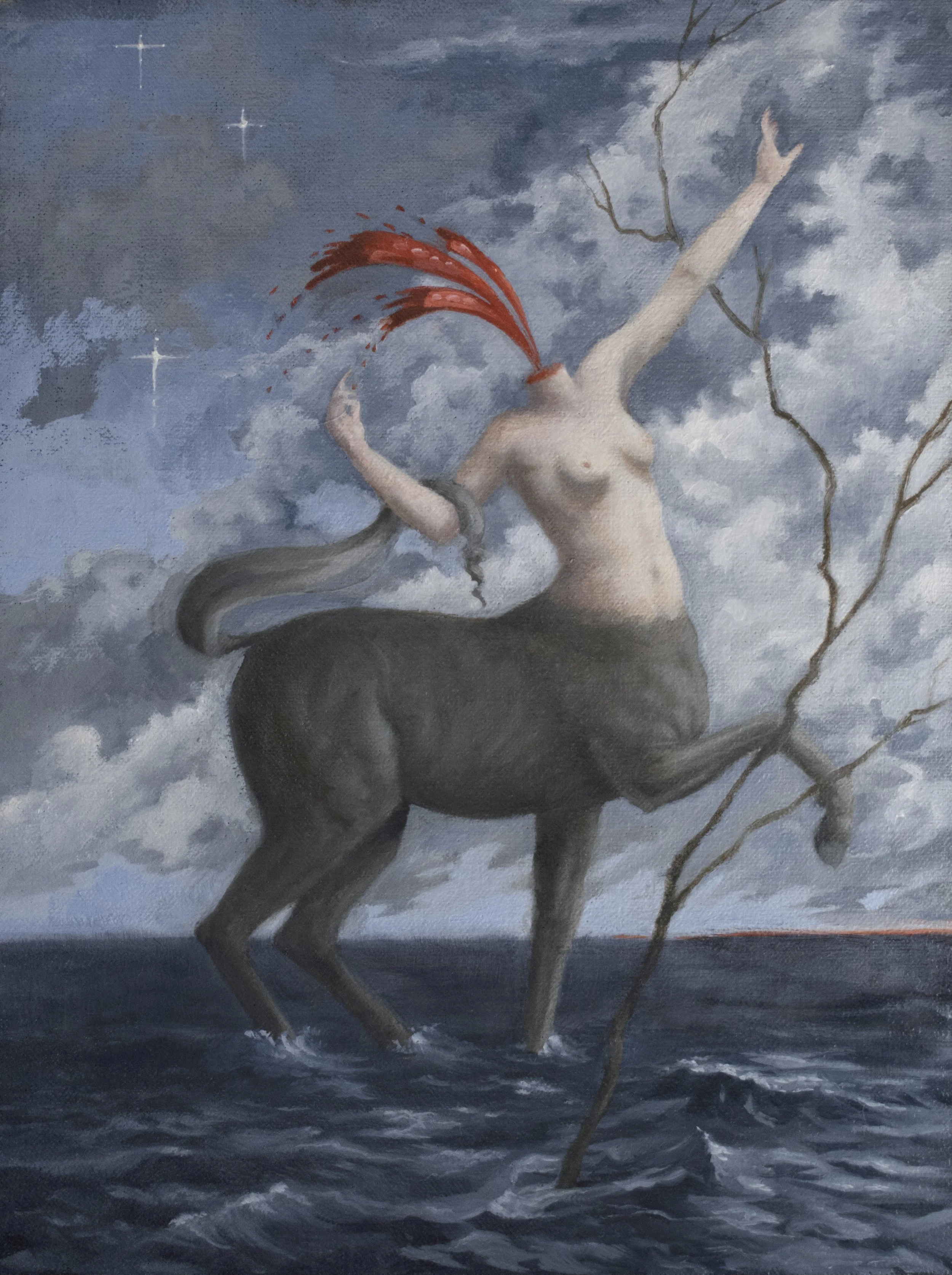Wet Hair  9 x 12 inches, oil on linen mounted on panel, 2025 