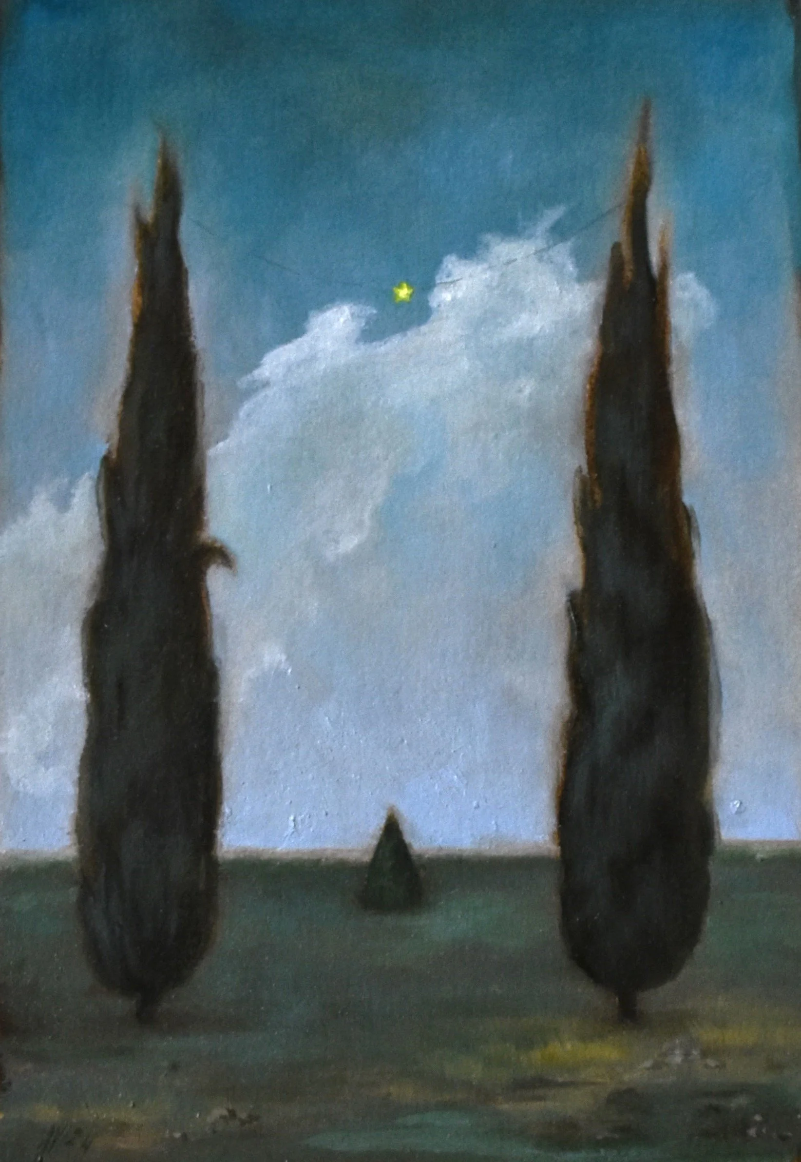 Monument   5 x 7.25 inches, oil on paper, 2024 