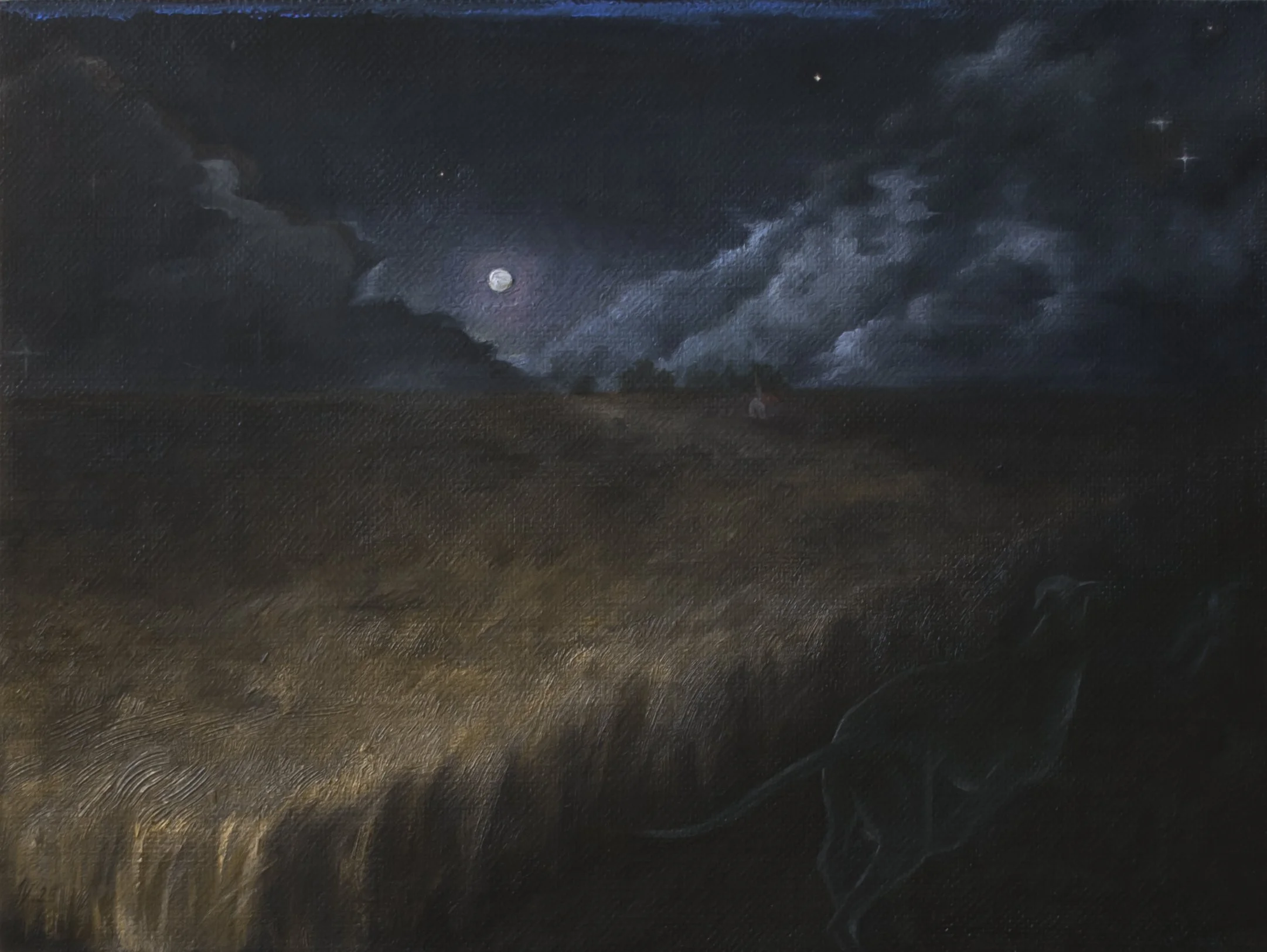 Midnight Harvest 9 x 12 inches, oil on linen mounted on panel, 2025