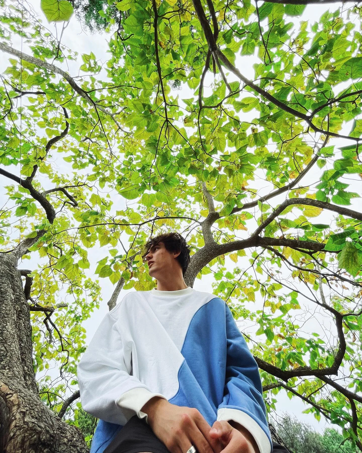 everything is green including @krostnewyork upcycled crewneck🌱