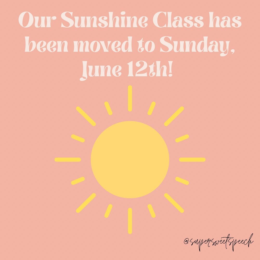 Our SUNSHINE class at @stemville has been moved to NEXT Sunday, June 12th! ☀️ If you are unable to make it, you will be able to attend ANY future Stemville Play and Say session! 😎 We are so sorry for the inconvenience but appreciate your flexibility