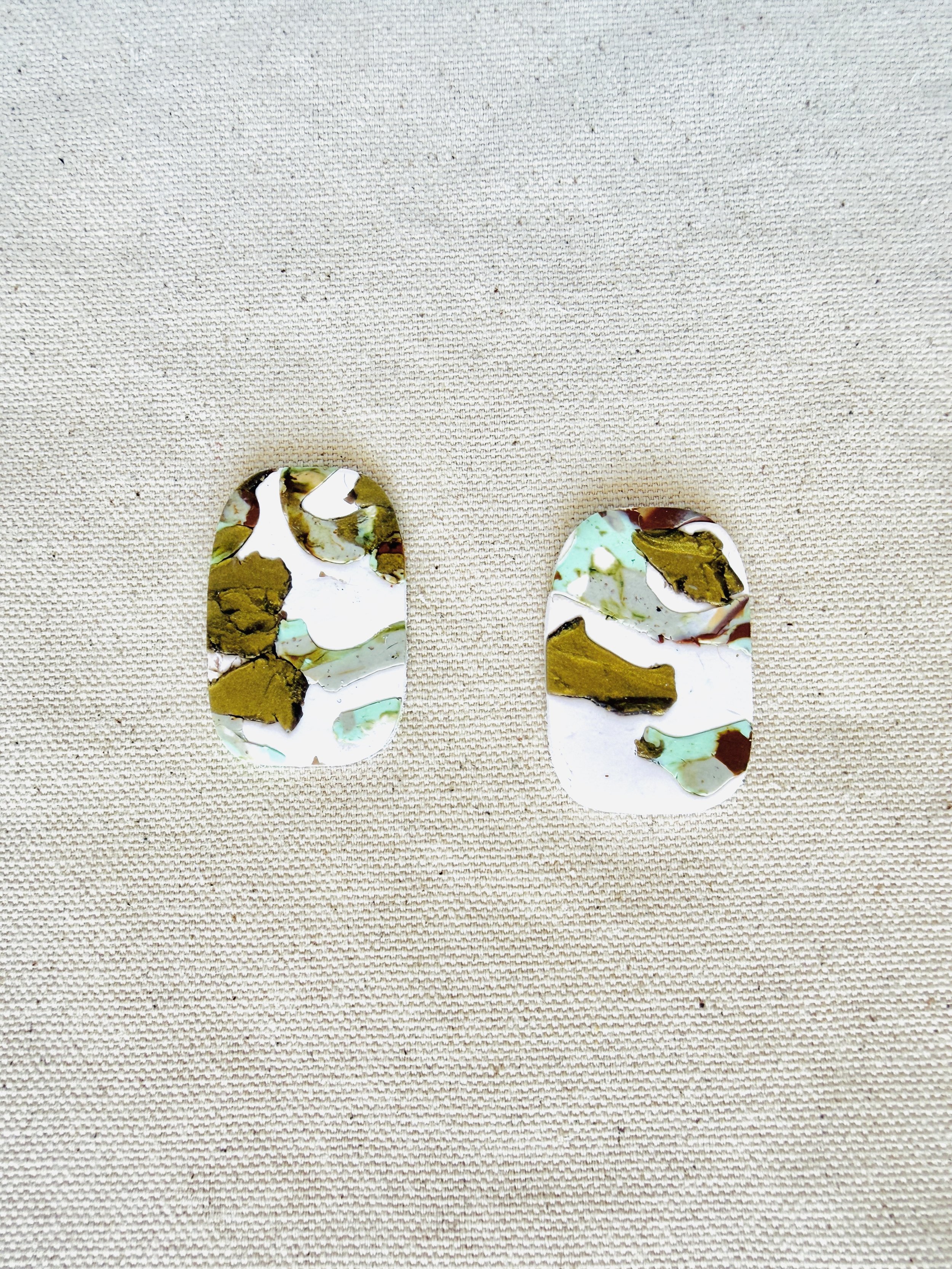Tavertine Oval Studs