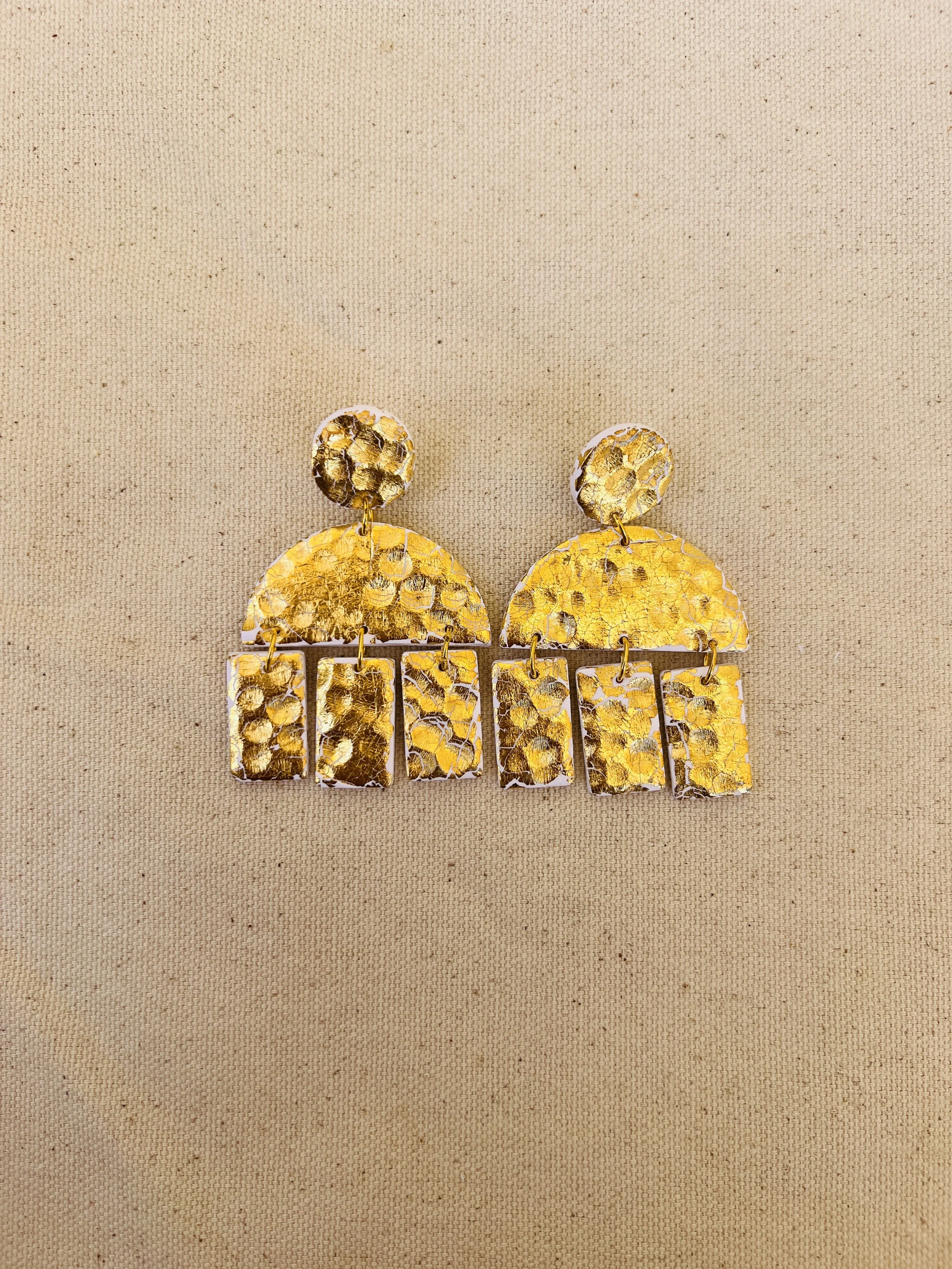 Hammered Gold Foil Dangles
