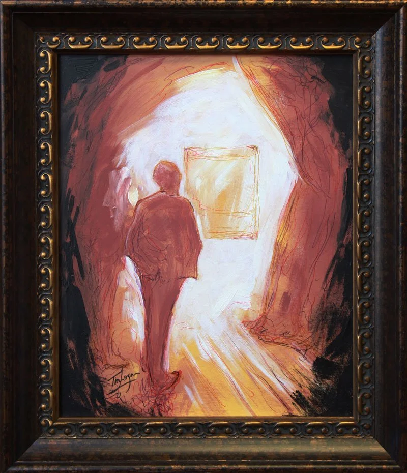 "Rothko Arrives" – Crystal Bridges Museum, Bentonville, AR – From a newspaper photo of the opening day for the museum's new Rothko. – SOLD