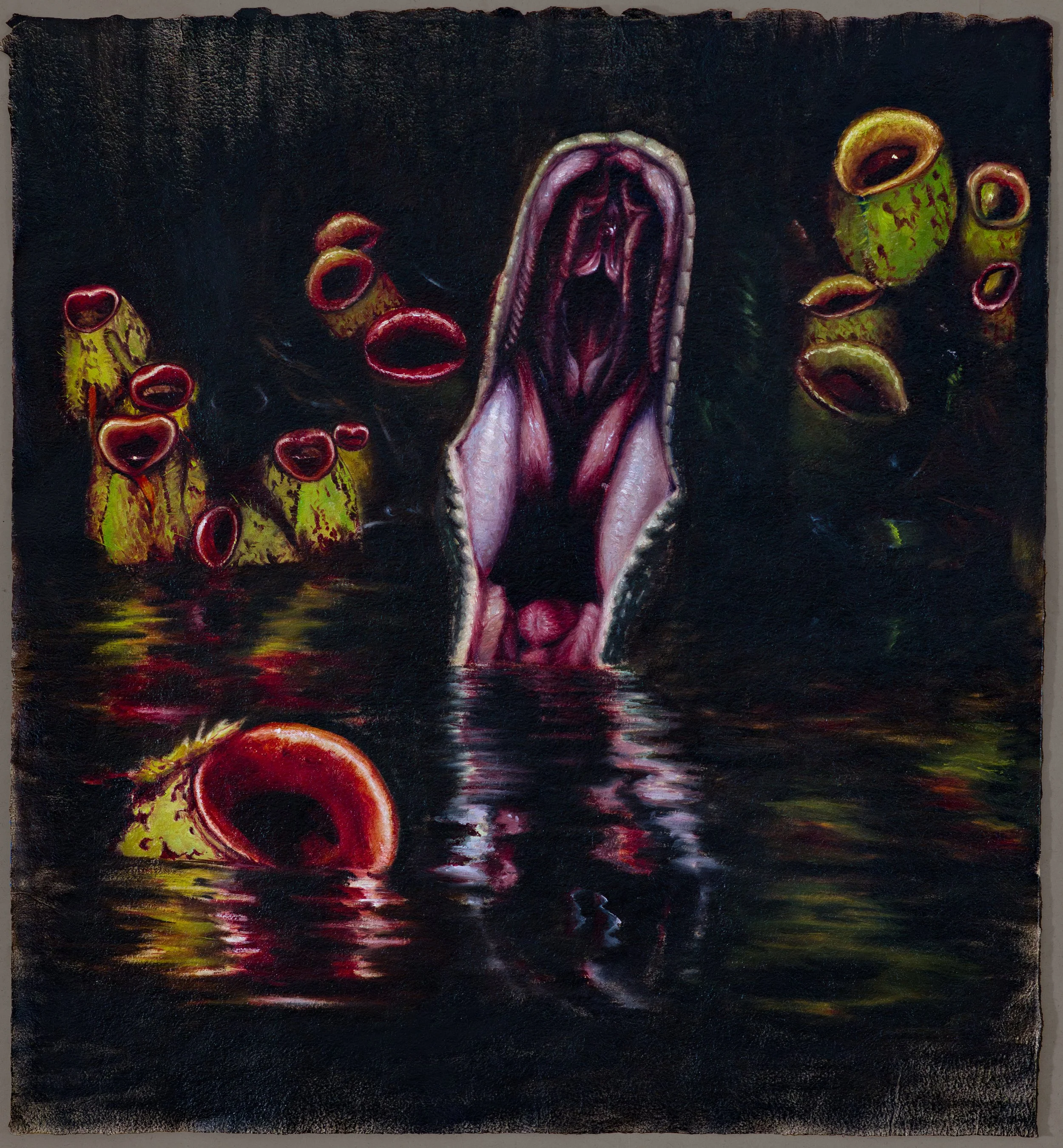 Oil paint on paper handmade by the artist | 18"x16"