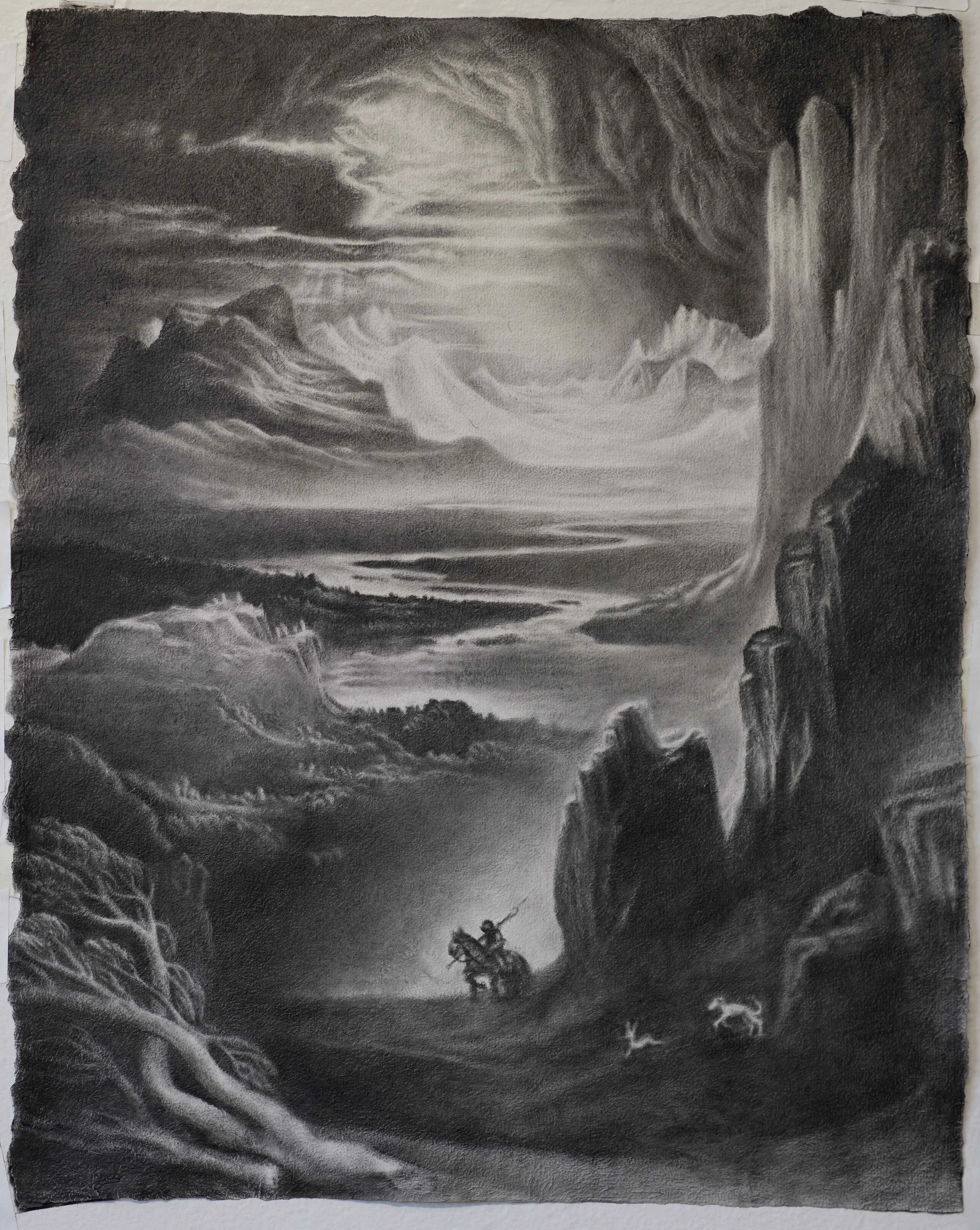Graphite in oil on paper handmade by the artist | 24"x18"