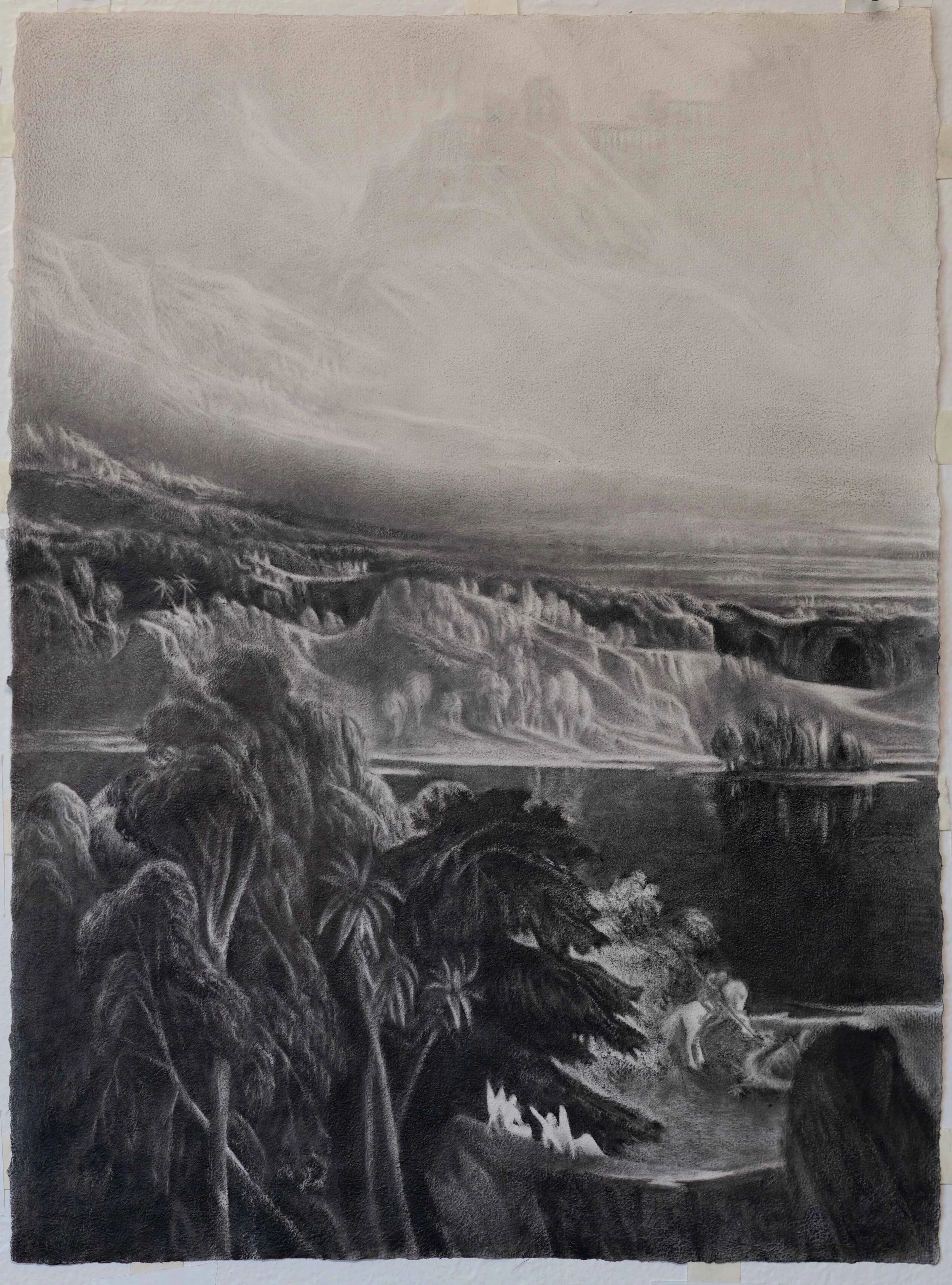 Graphite in oil on paper handmade by the artist | 24"x18"