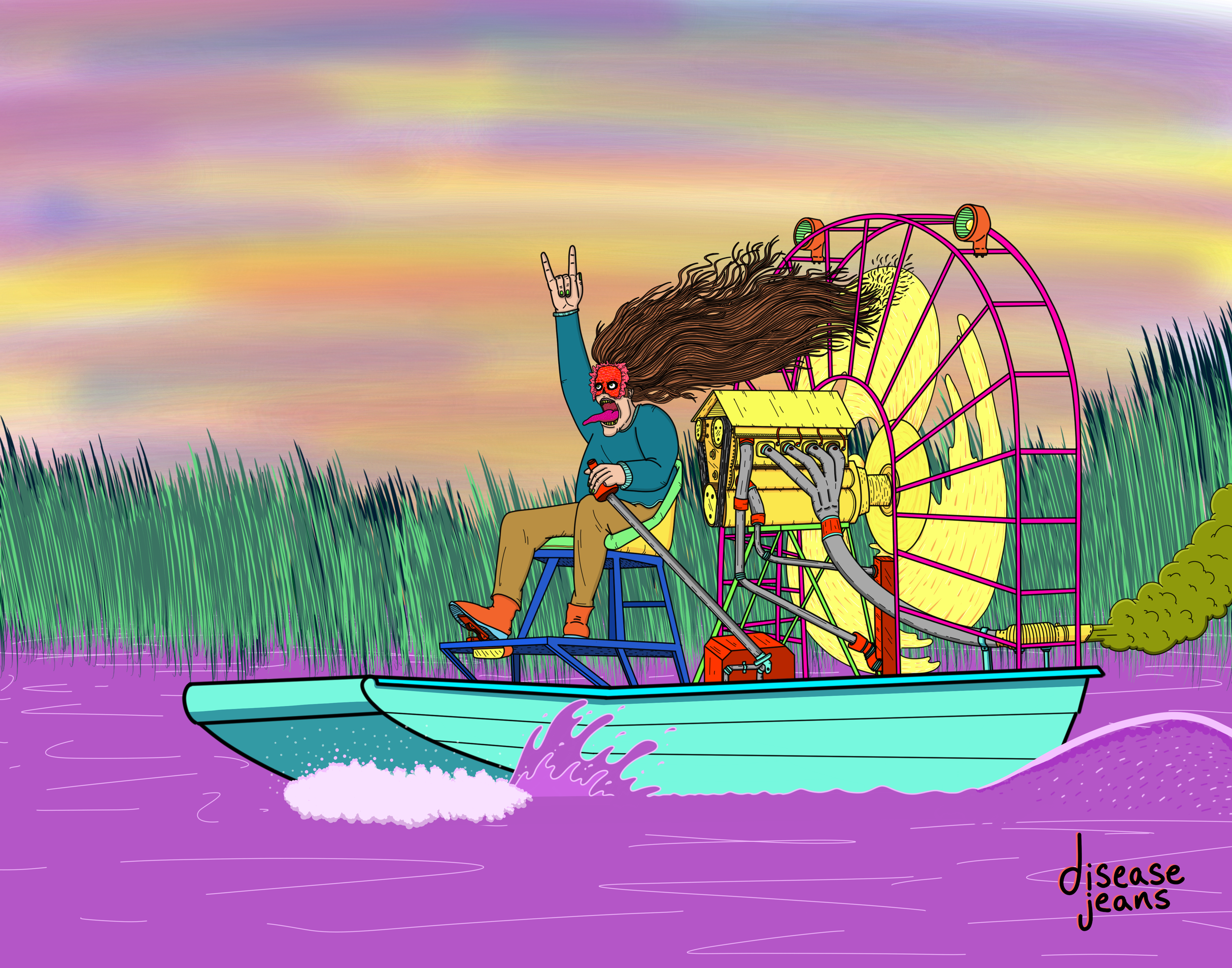 FAN BOAT MAN PRINT