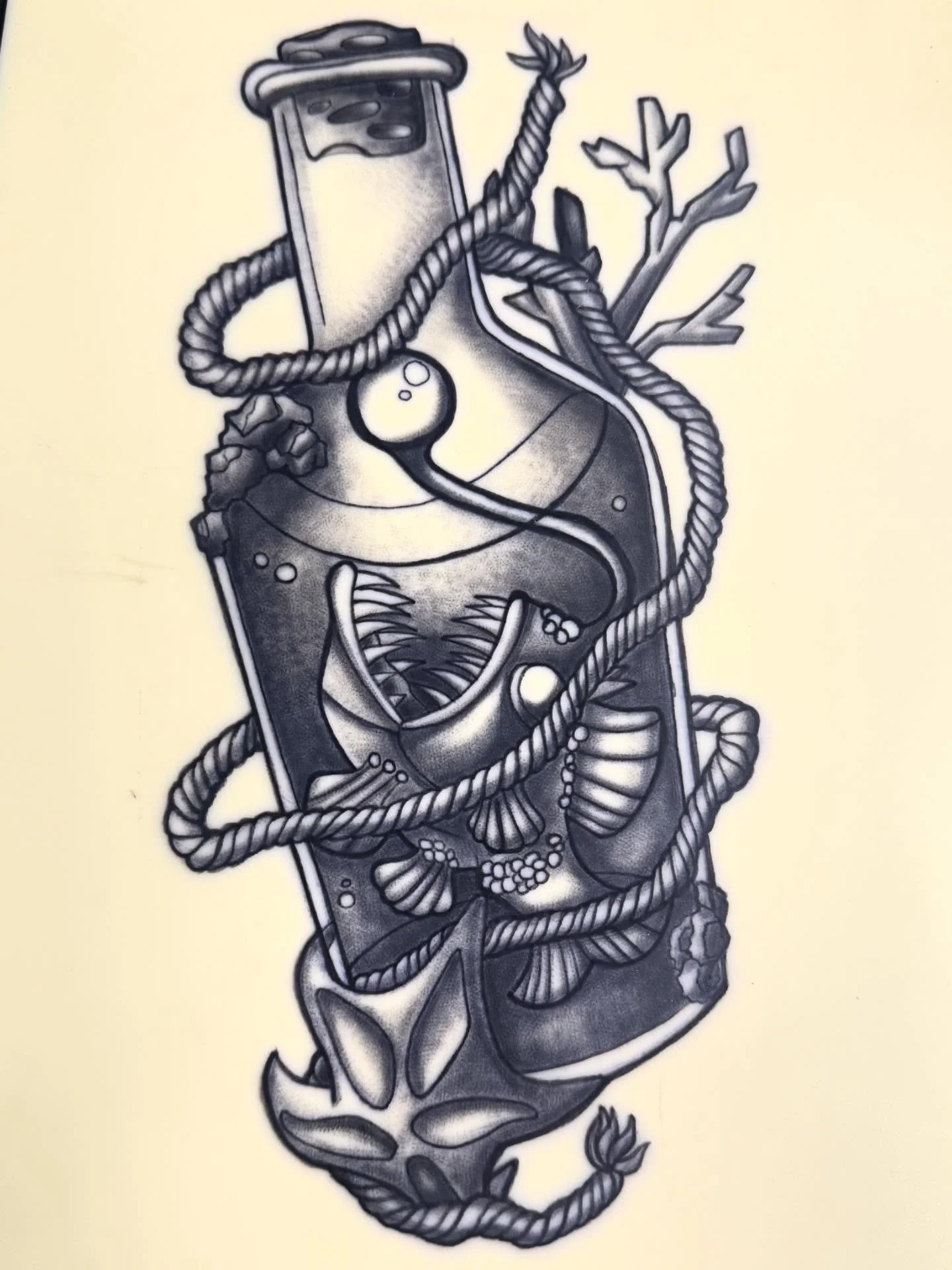 Another piece done on fake skin! Super happy with how this one turned out. Getting closer and closer to real skin. Stay tuned for that announcement. 😏 🎣🍾🪸
.
.
.
.
.
.
#tattoo #tattooapprentice #tattooartistmichigan #hivetattoostudio #anglerfish #