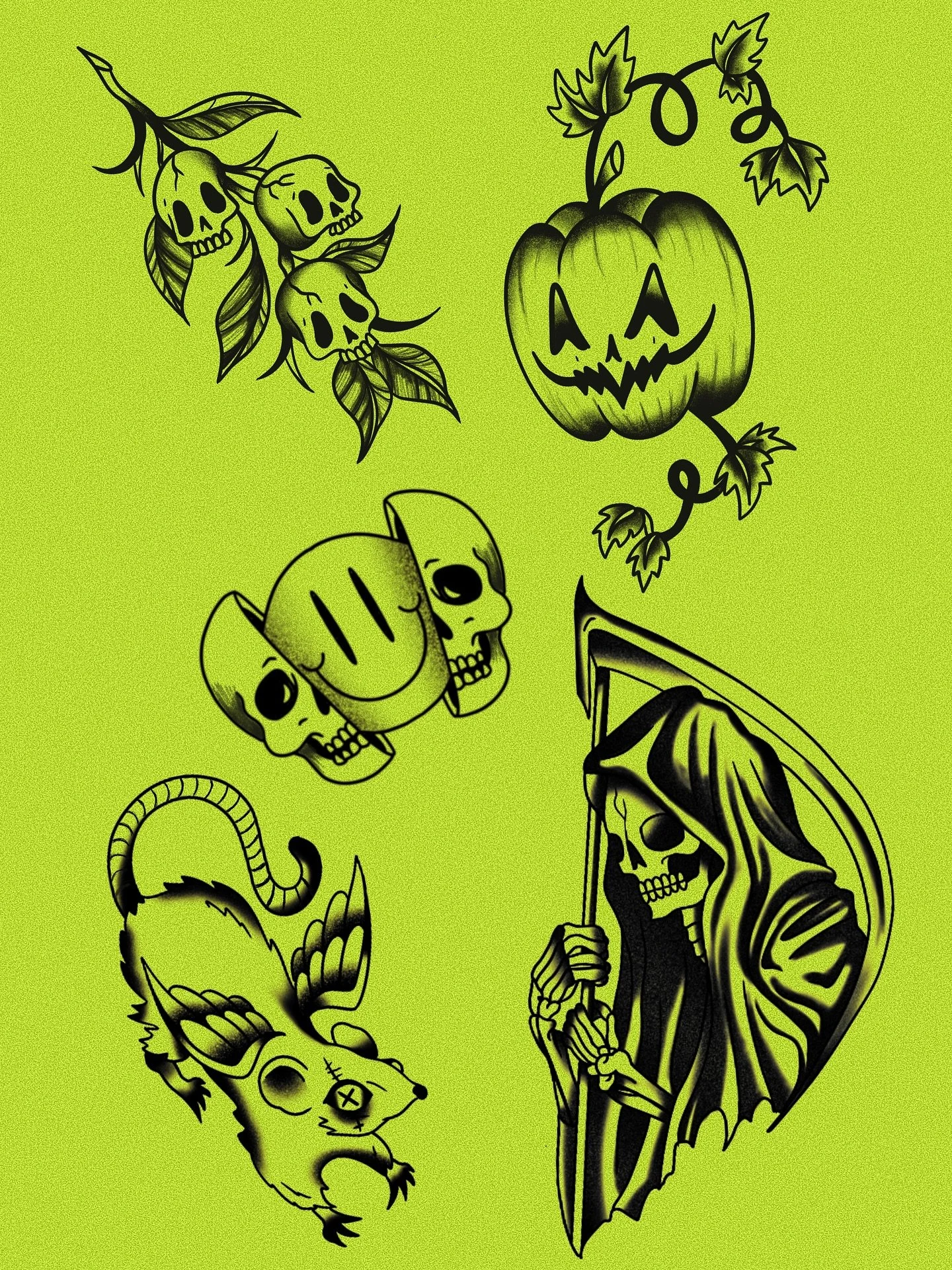Halloweenie flash π π» π π€
catch me at the @hive.tattoo.studio flash event in Flint tomorrow Oct. 11! These will be available at a reduced rate; along with plenty more designs from our awesome artists! *walk in only + first come first served for