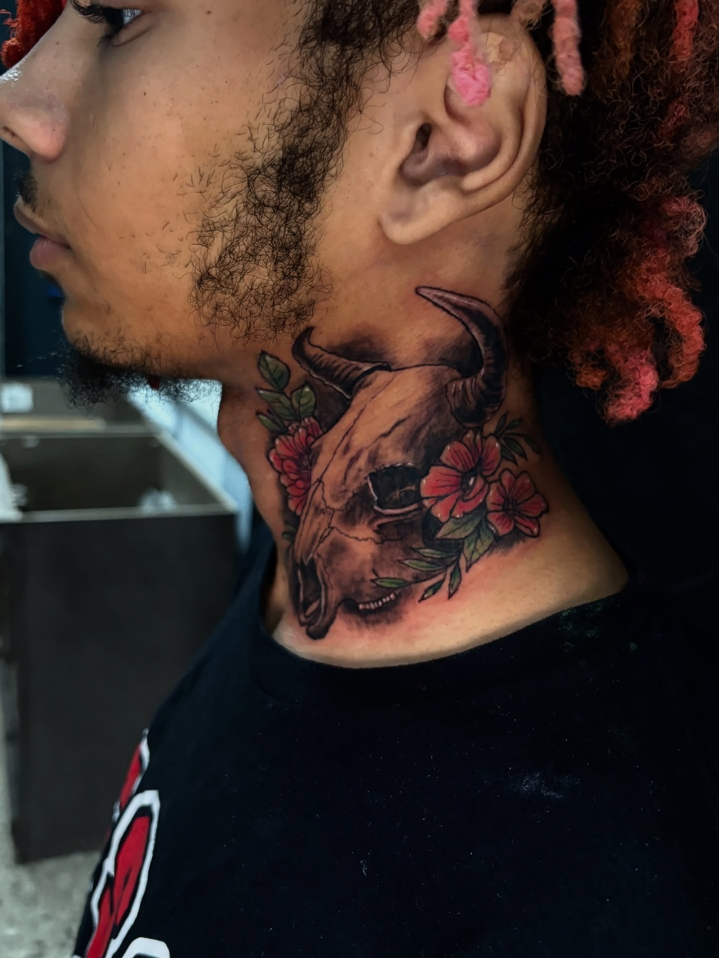 Got to do a bull skull on a neck last night. 
He toughed that out so well.